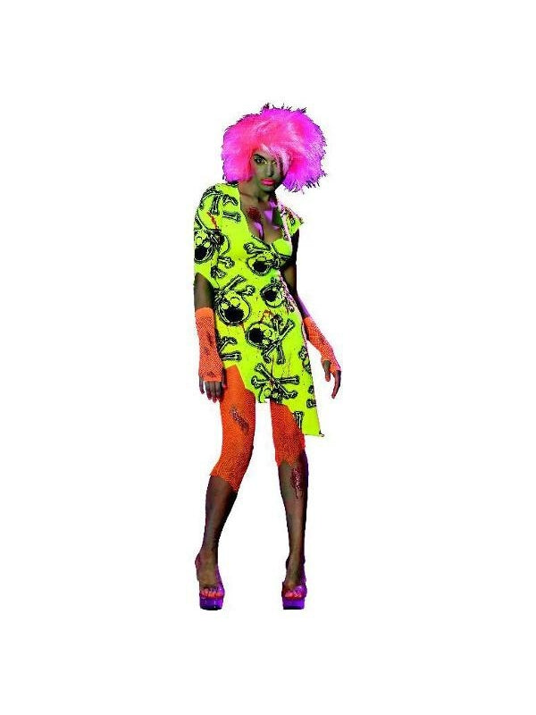 Women's Sexy Neon Zombie Raver Halloween Costume