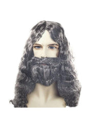 Men's Quality Grey Biblical Wig And Beard