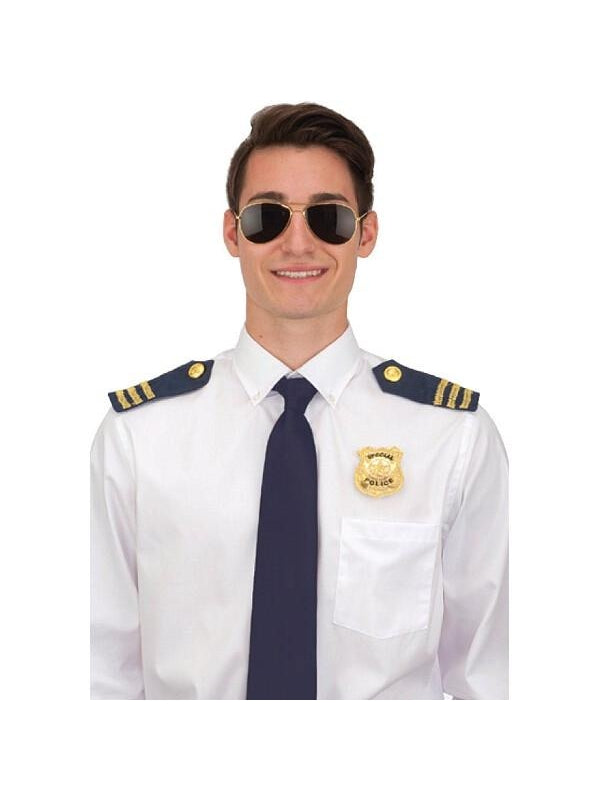 Police Costume Set- Sunglasses, Epaulets, & Badge