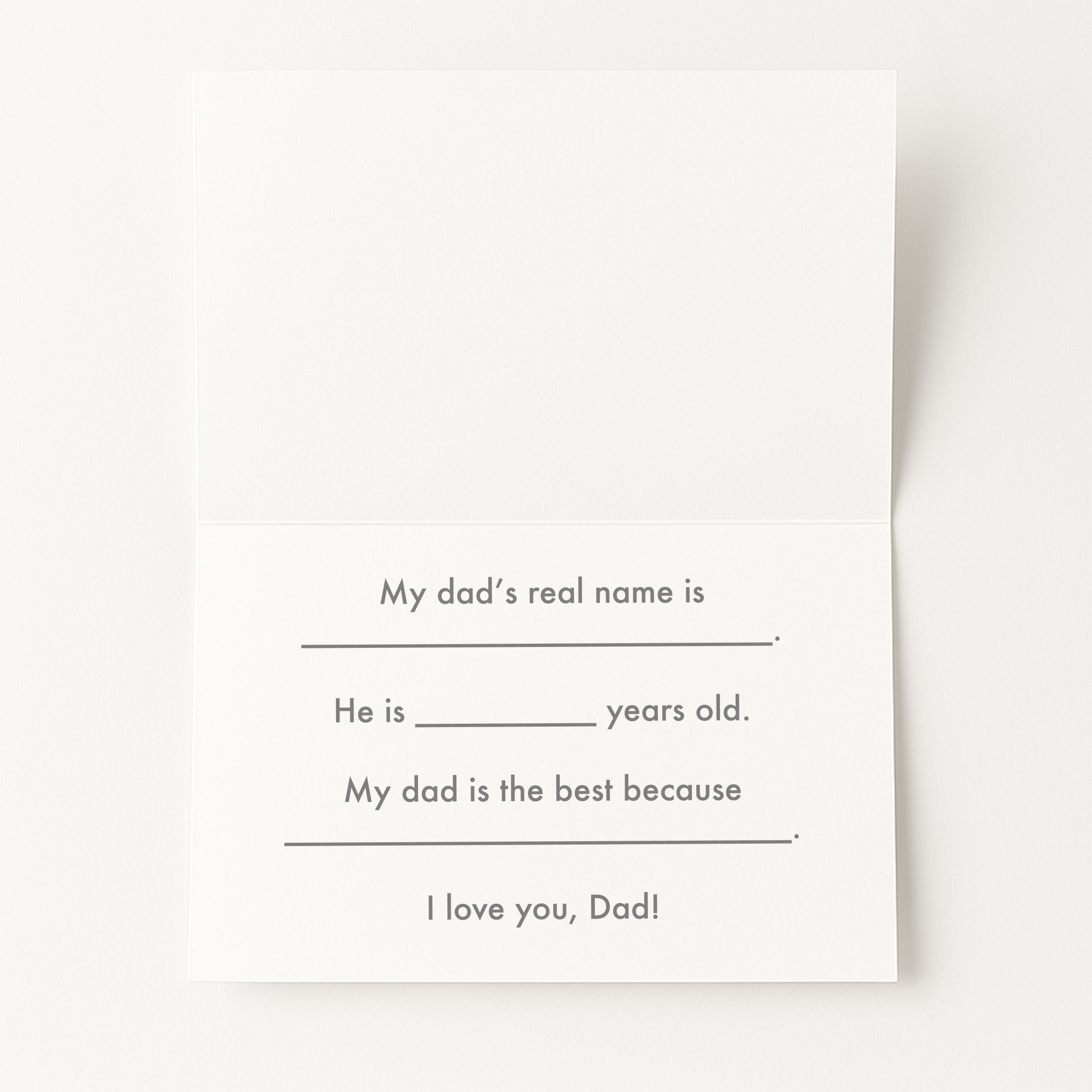 Dad Cut-out Card – Diy Father’s Day Kit (physical Card + Printable Template) - Father's Day Themed