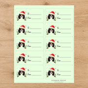 Cavalier King Charles Spaniel Santa Paws Gift Tag Sticker Sheet