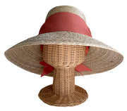 Wildflower Sun Hat - Coral Wide & Short Grosgrain Ribbon