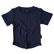 Bamboo Ribbed Pocket Tee - Navy