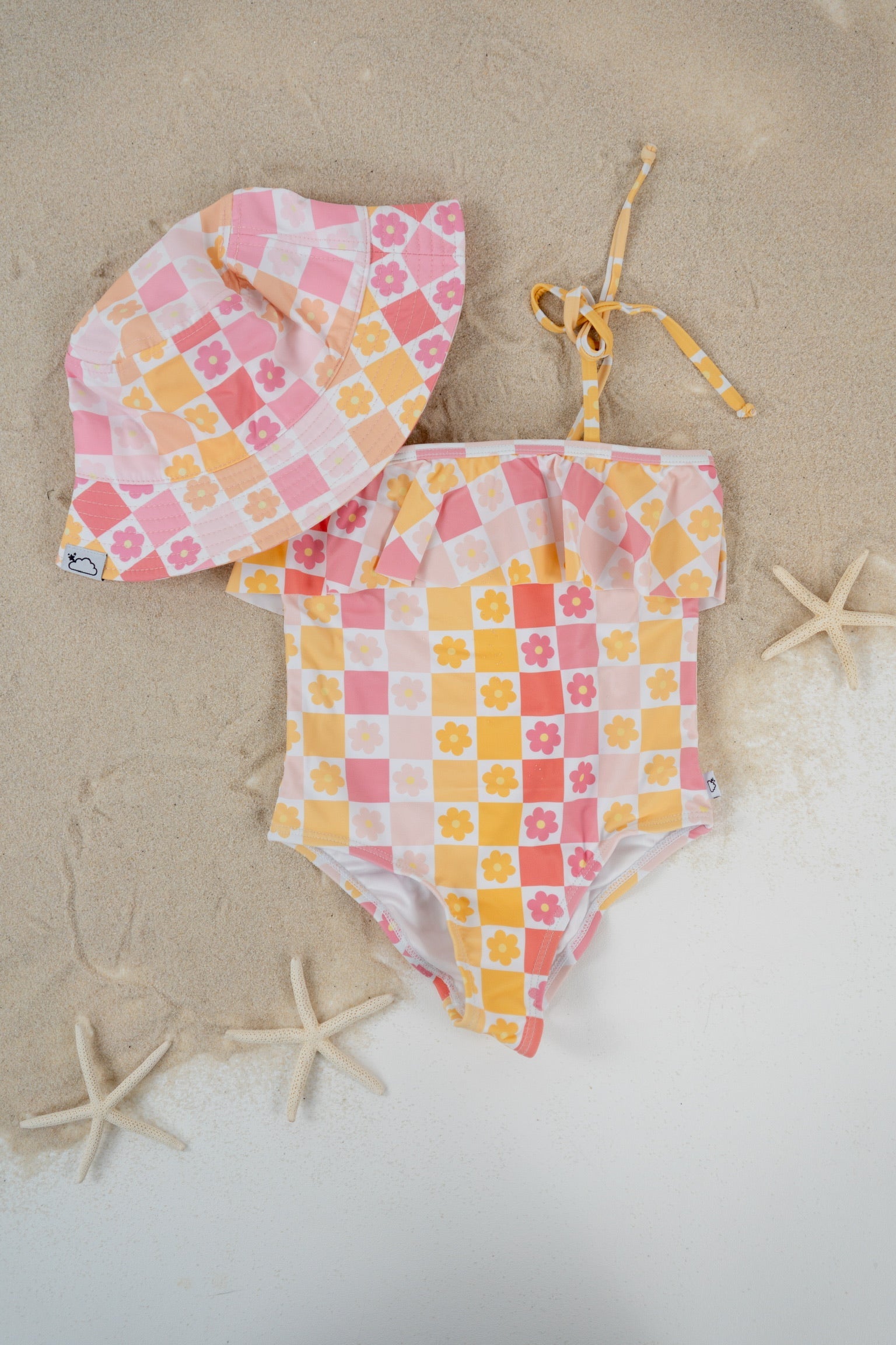 Summer Sunset Checkers Dream One Piece Swim Suit