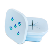 Silicone Collapsible Snack Bowl Wildflower Chambray Blue