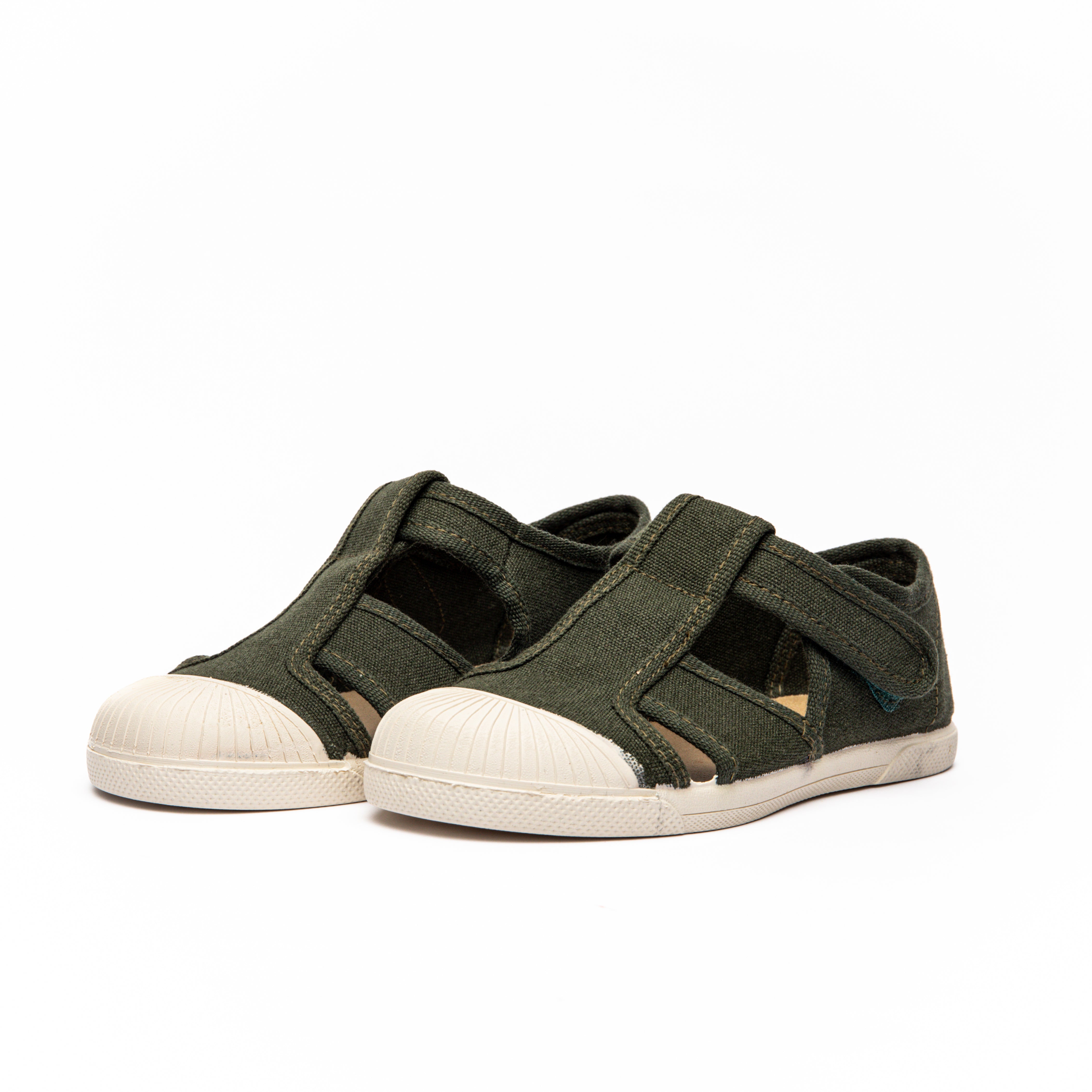 Canvas Captoe Sandal In Green