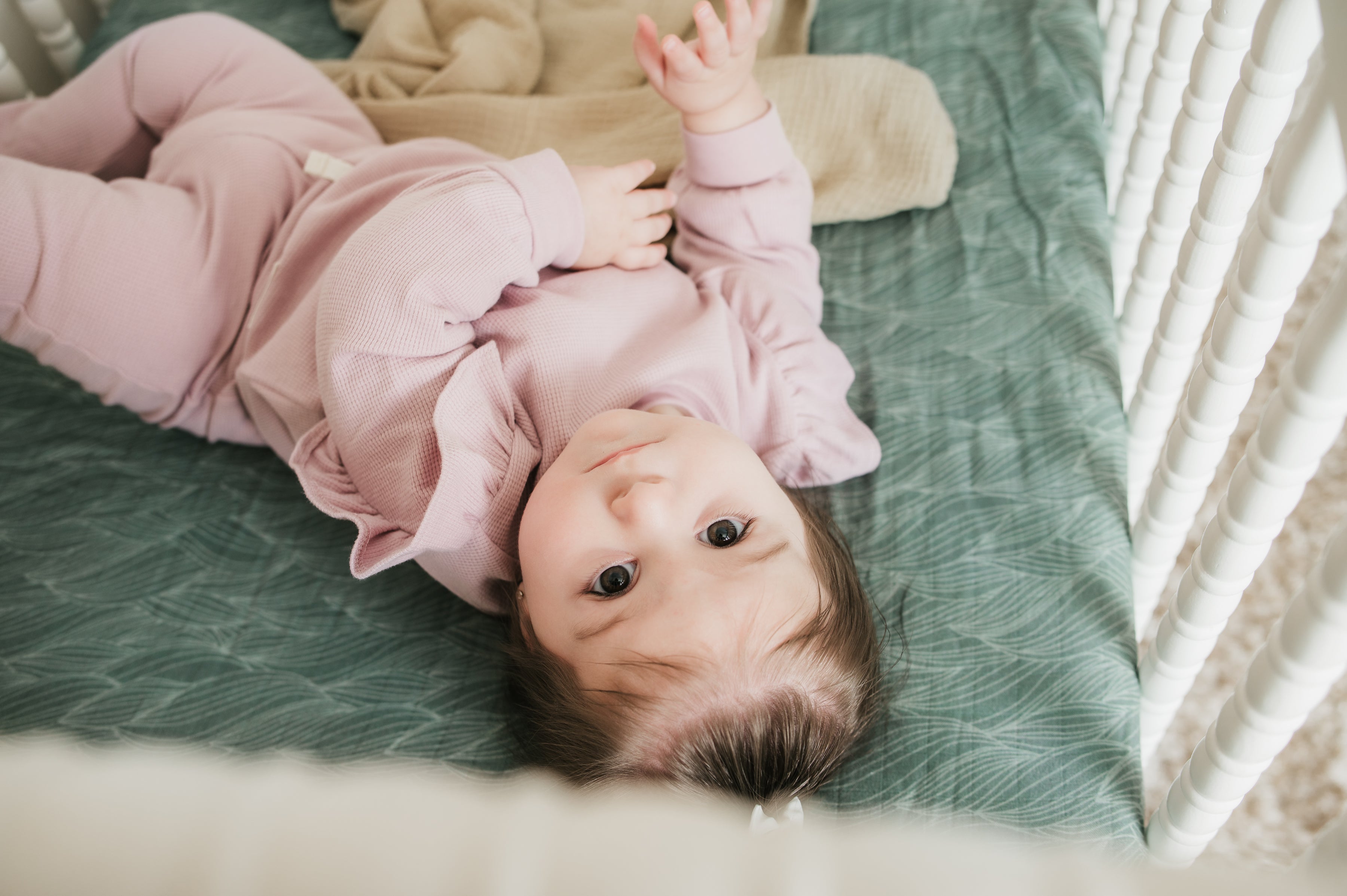 Organic Bamboo Blend Crib Sheet In Beanstalk