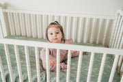 Organic Bamboo Cotton Blend Crib Sheet In Natural Oasis Willow