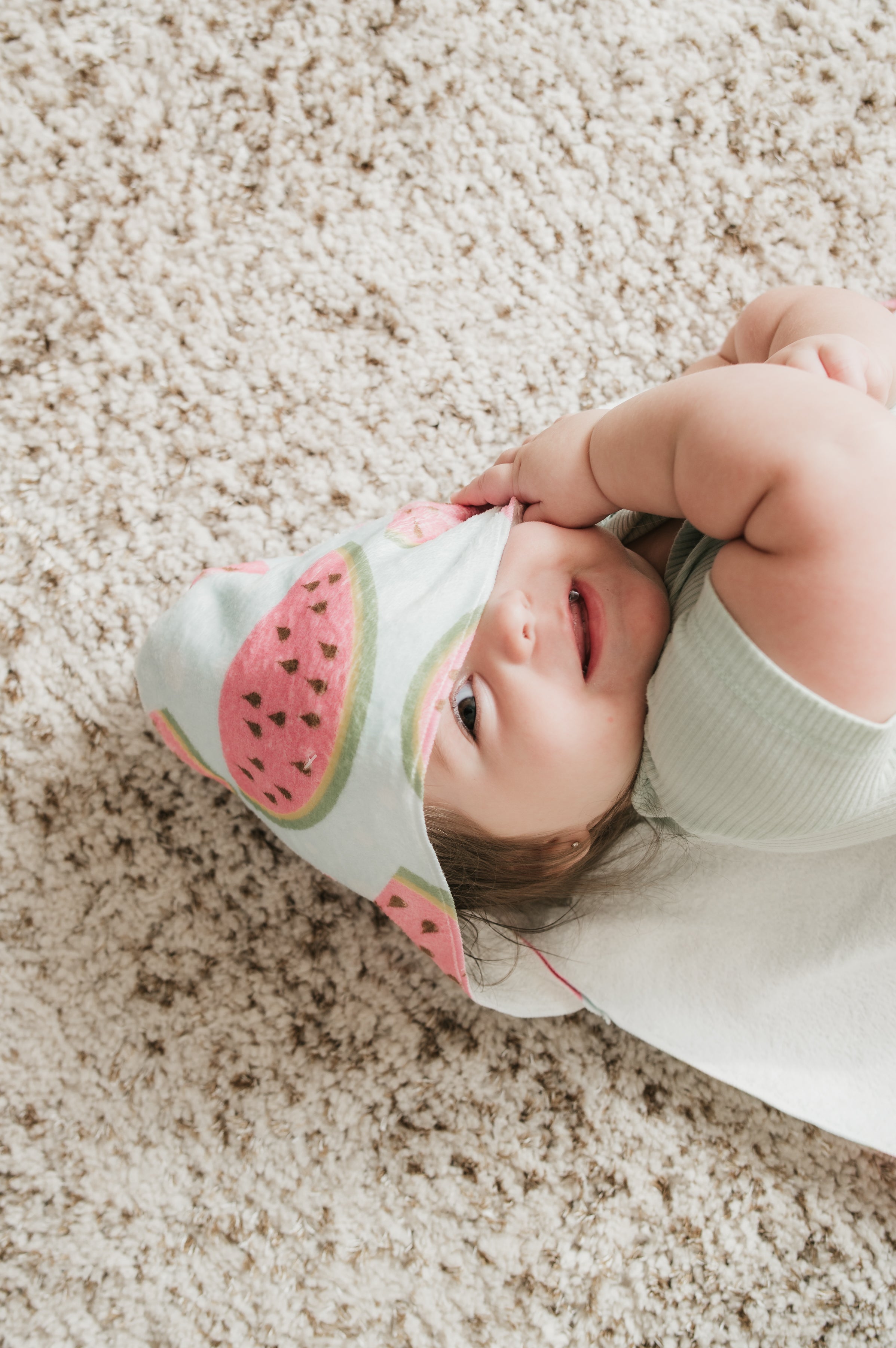Watermelons & Dots Hooded Baby Towel
