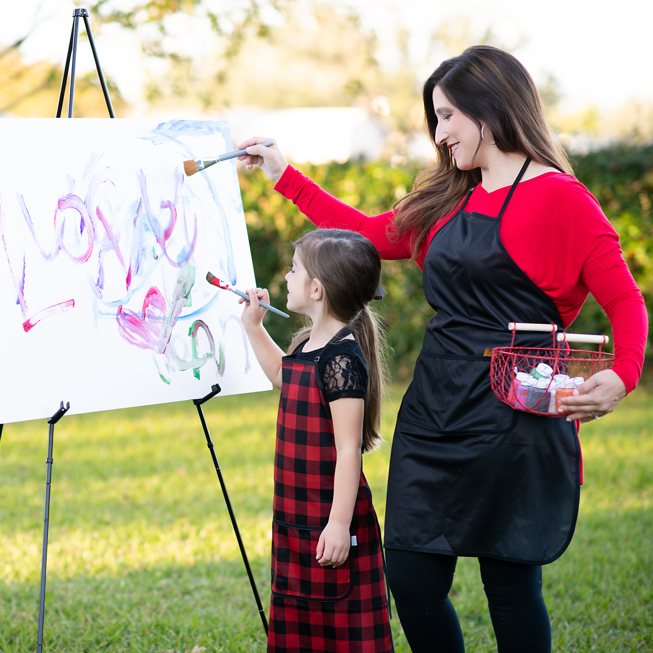 Red Buffalo Plaid Apron - Fits Sizes Youth Small Through Adult 2xl