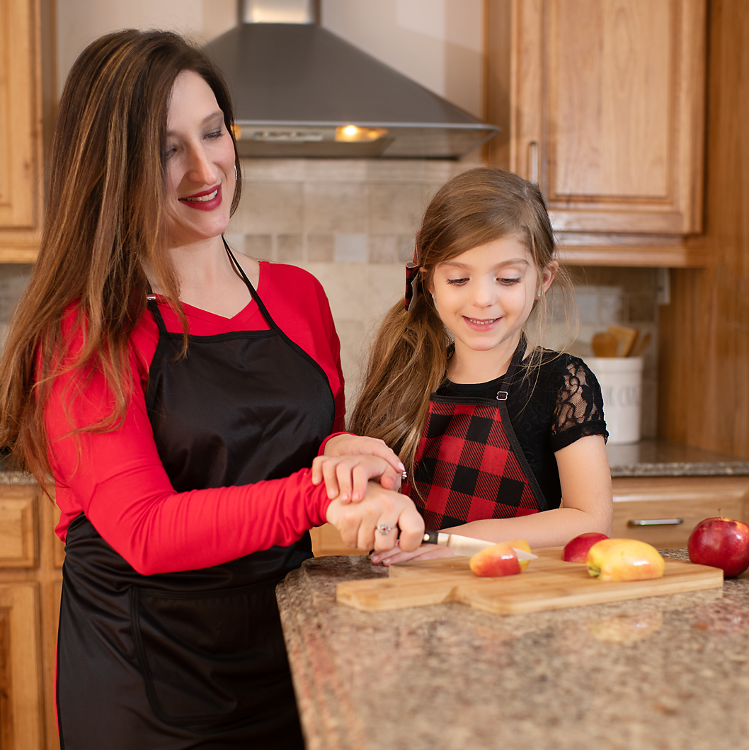 Red Buffalo Plaid Apron - Fits Sizes Youth Small Through Adult 2xl