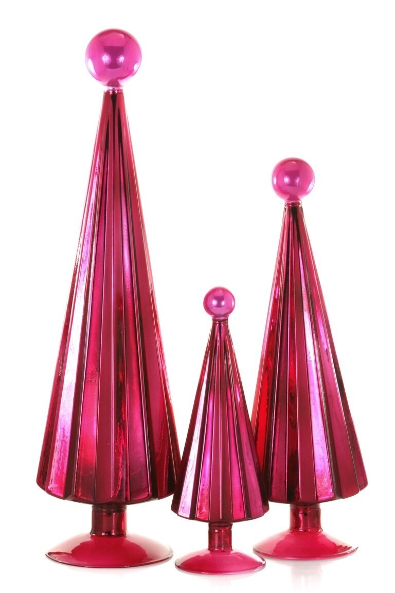 Pleated Tree Garnet Set of 3