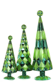Gemstone Trees Leaf Emerald Set of 3
