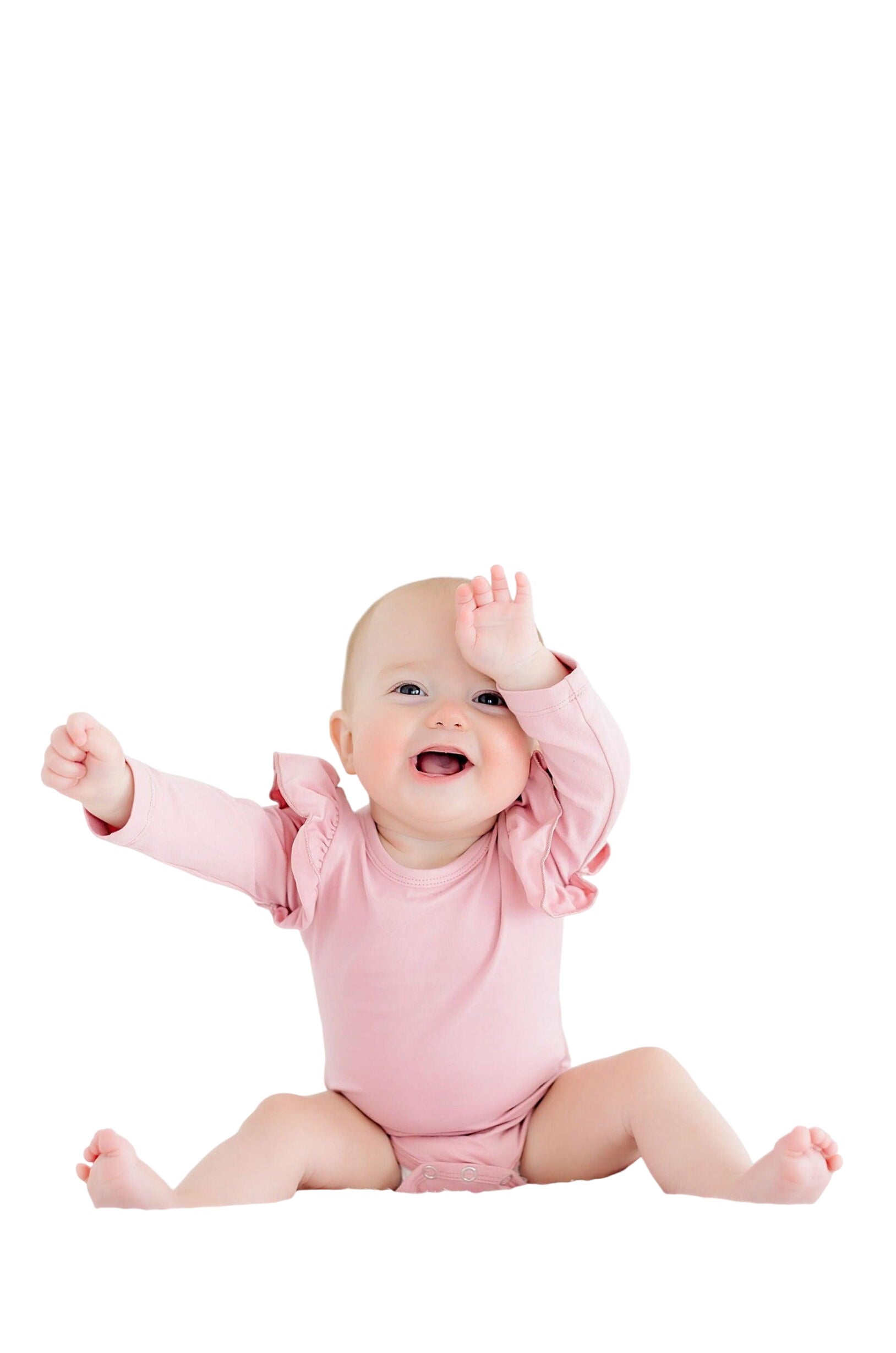 Vintage Pink L/s Flutter Bodysuit