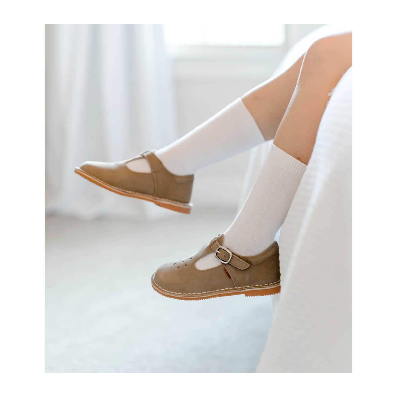 Joy Classic Nubuck Leather T-strap Mary Jane