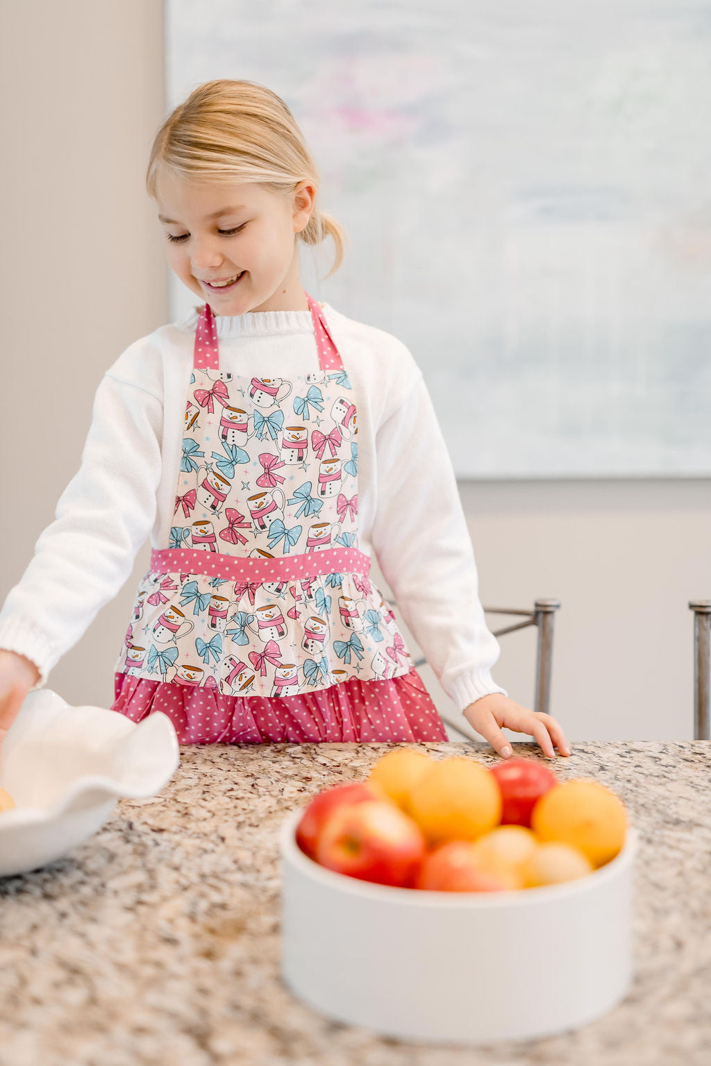 Kid's Ruffle Apron - Cup Of Cheer