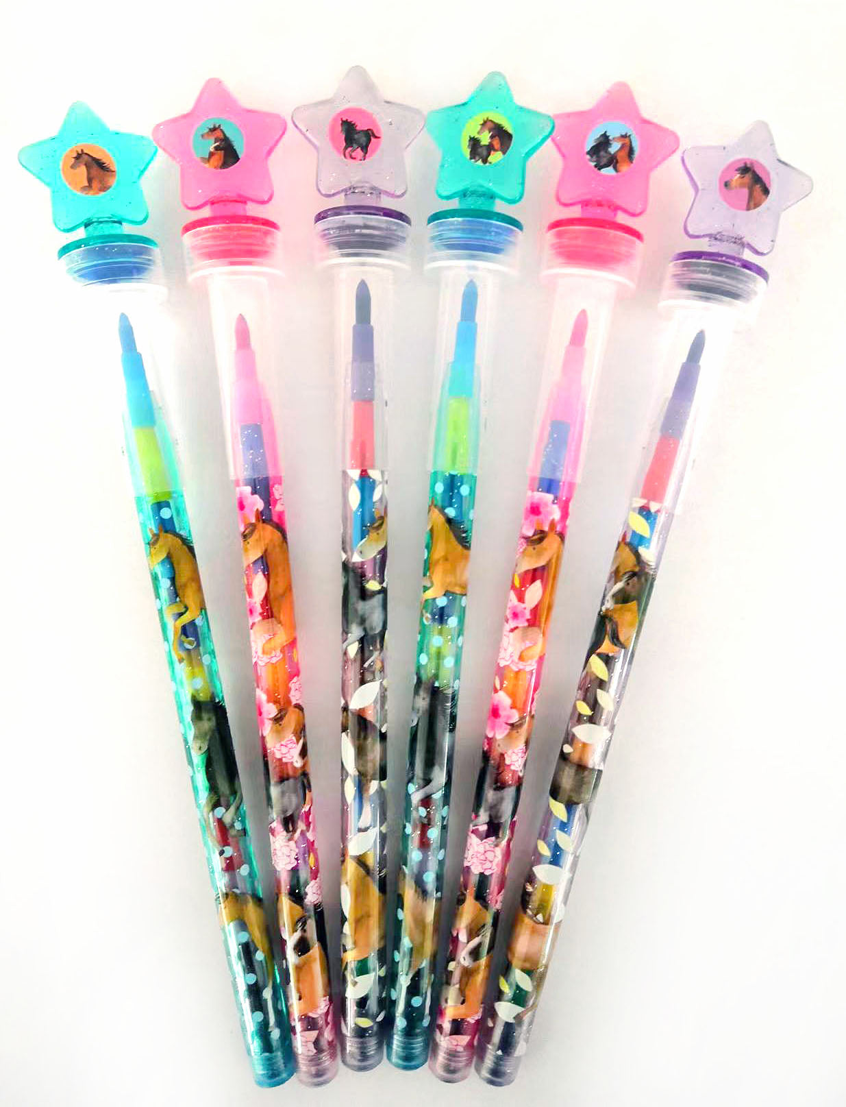Horses Stackable Crayon With Stamper Topper