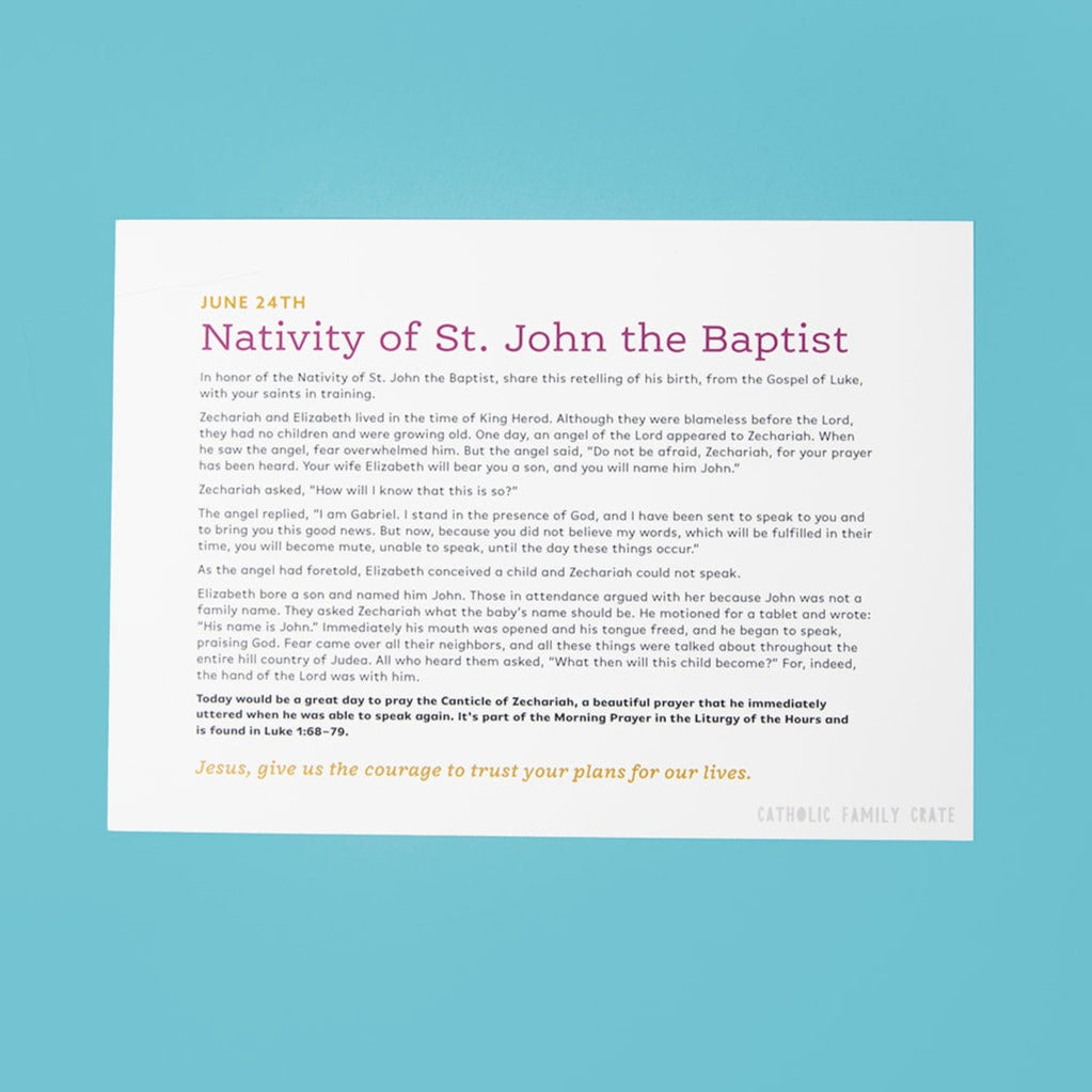 Nativity Of John The Baptist, Sacred Heart & The Old Testament Crate