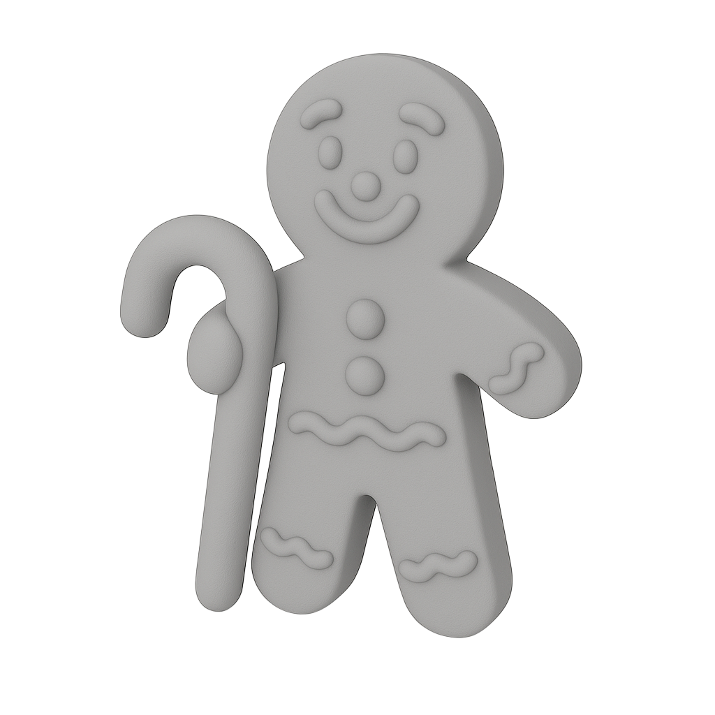 Gingerbread Buddy With Candy Cane