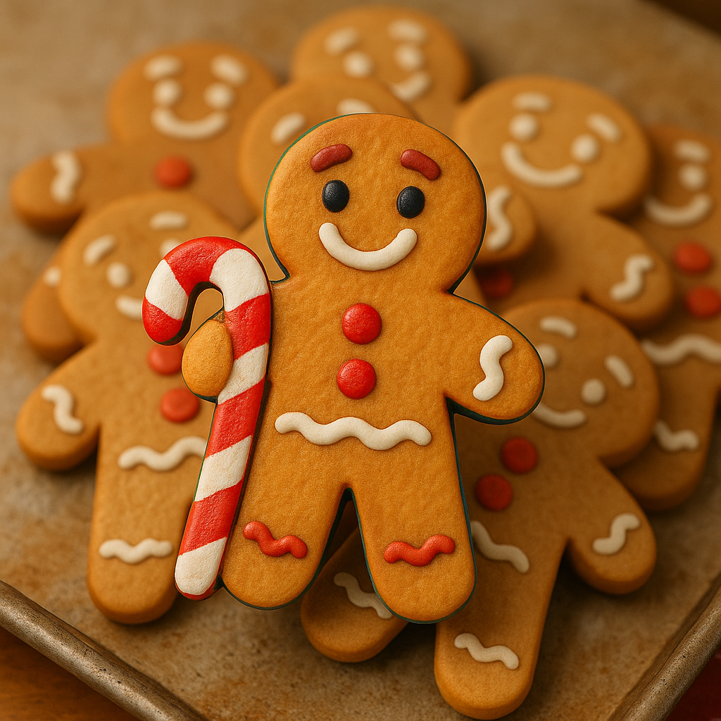 Gingerbread Buddy With Candy Cane