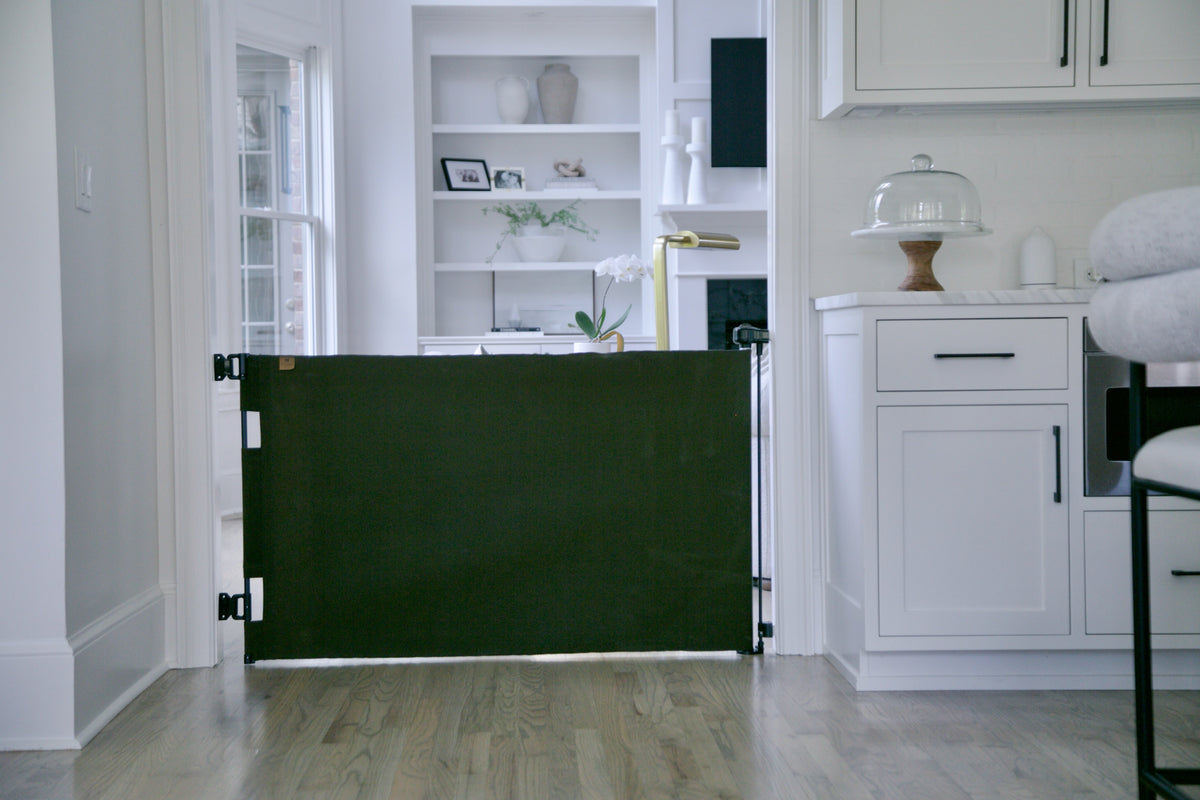 Oil Waxed Canvas Pet Safety Gate – Durable, Waterproof, Vintage-inspired | Fit Openings From 27.6" To 55" Wide And Stand 33"