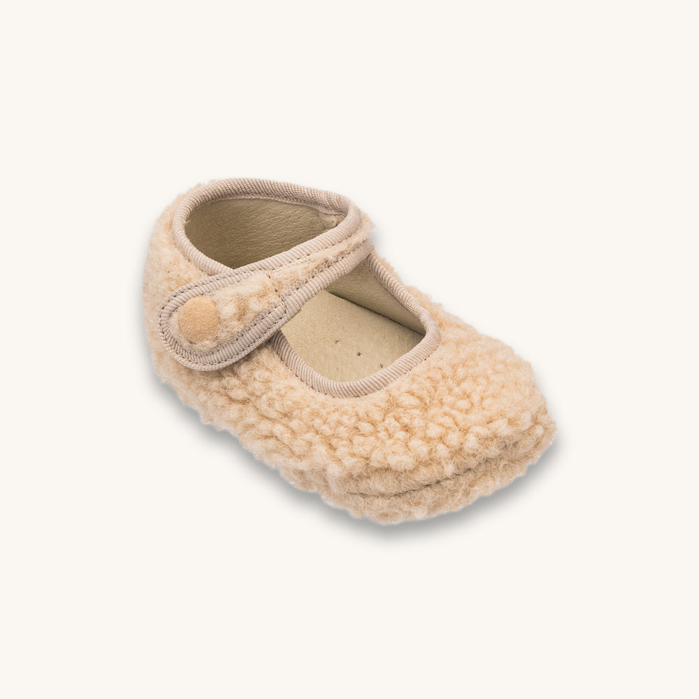 Shearling Baby Mary Jane Beige