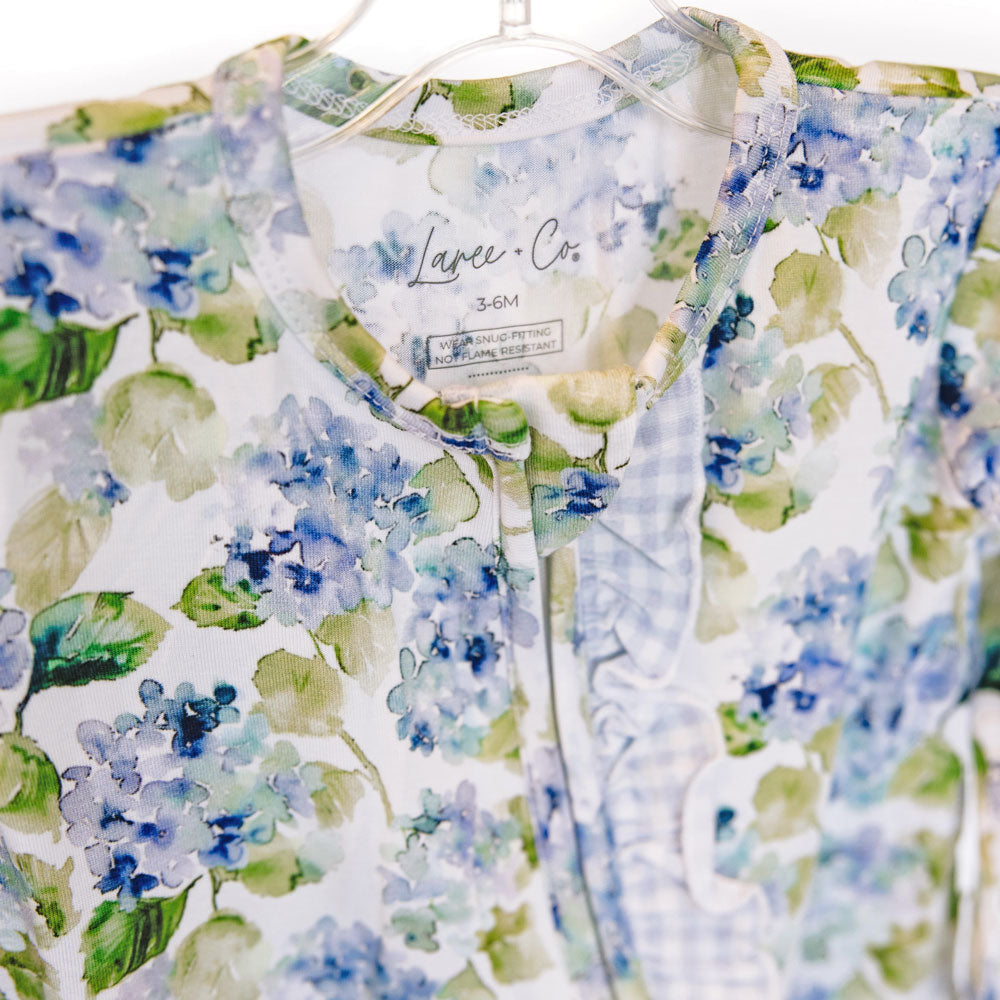 Charleston Hydrangea Bamboo Ruffle Convertible Footie