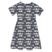 Christmas Train Bamboo Ruffle Spin Dress (pre-order)