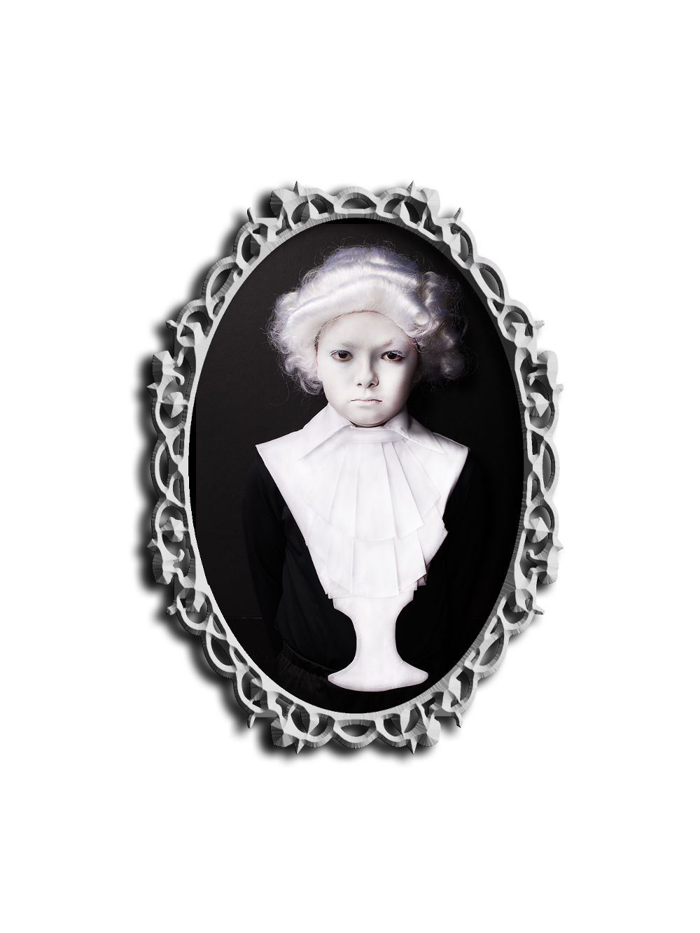 Child Statue Bust Head On Pedestal Costume