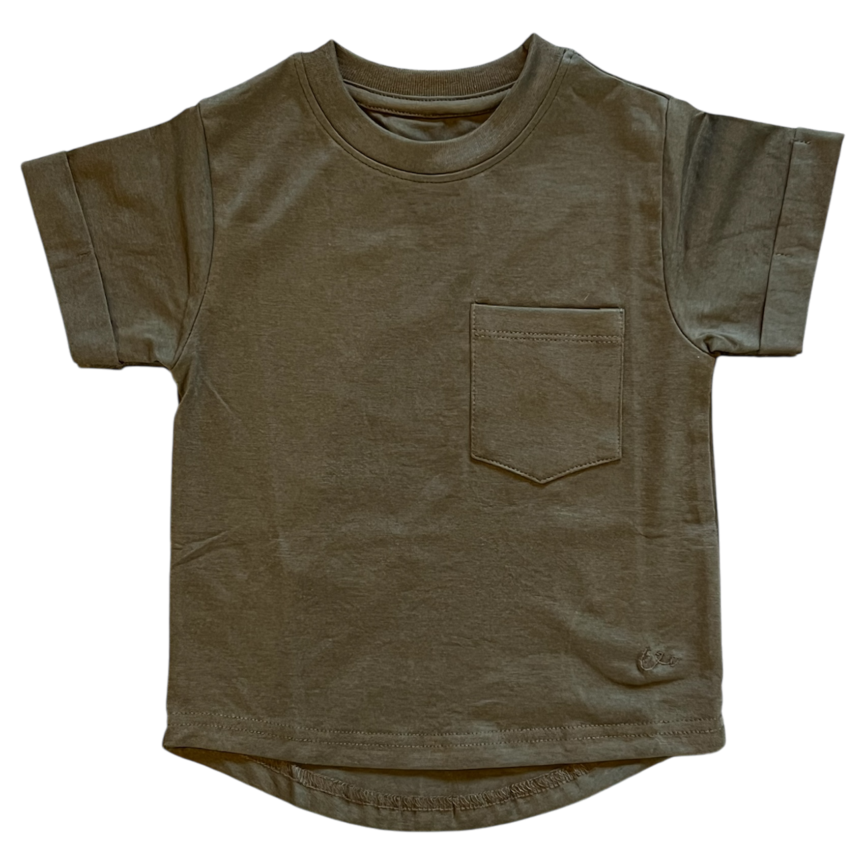 Olive Boxy Kids Tee
