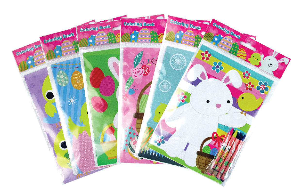 Easter Coloring Books With Crayons Party Favors - Set Of 6 Or 12