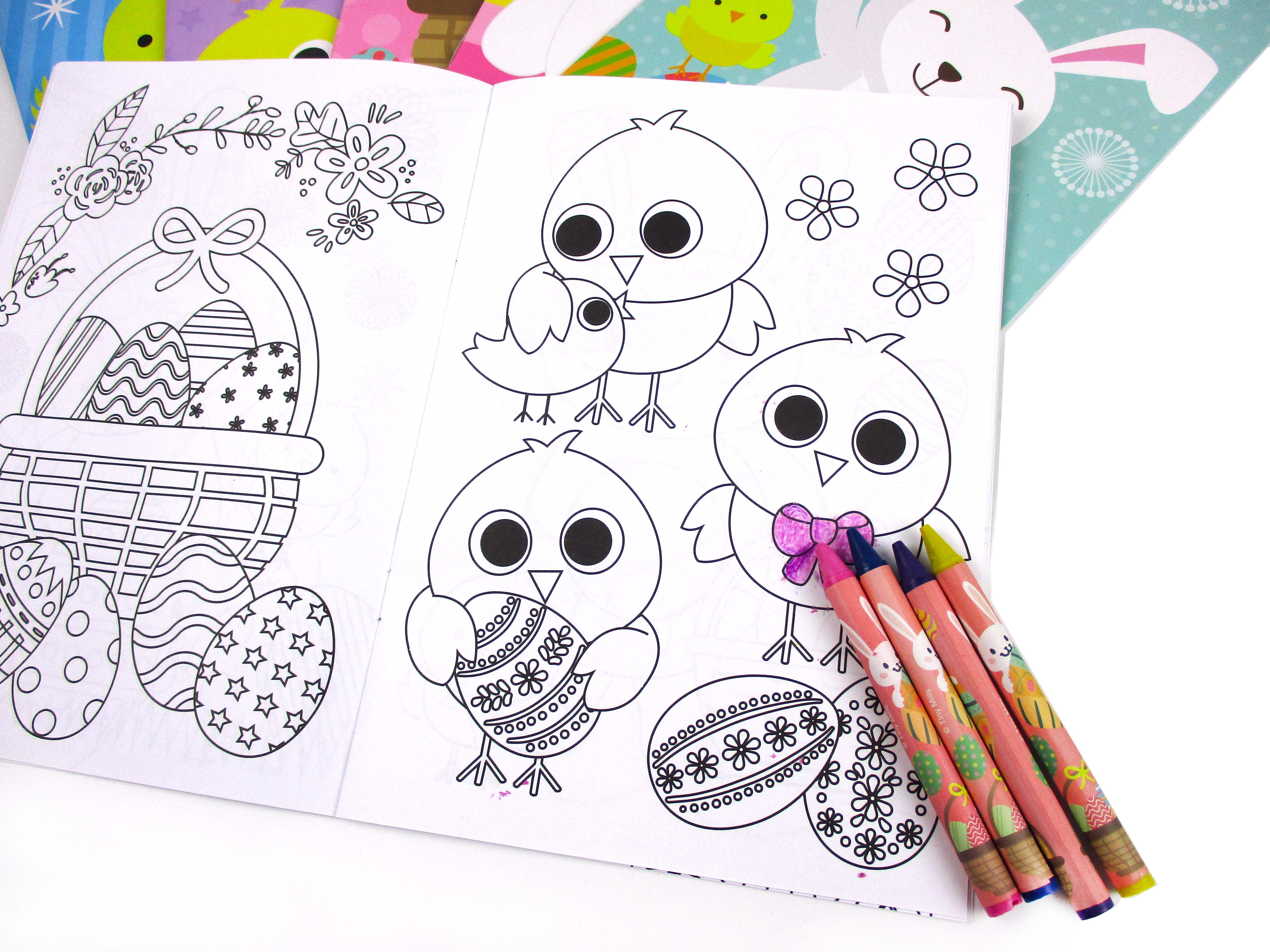 Easter Coloring Books With Crayons Party Favors - Set Of 6 Or 12