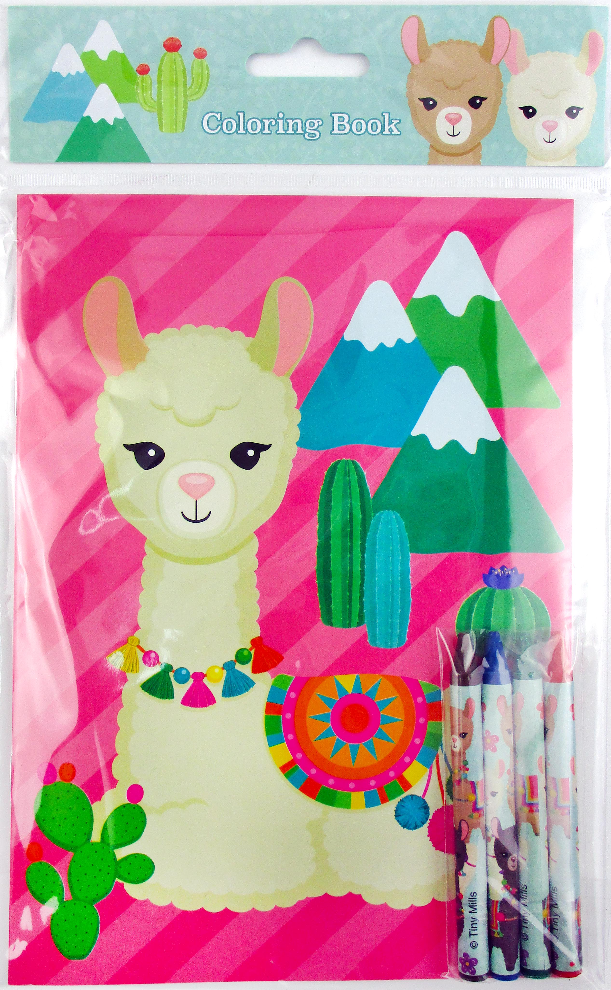 Llamas Coloring Books With Crayons Party Favors - Set Of 6 Or 12