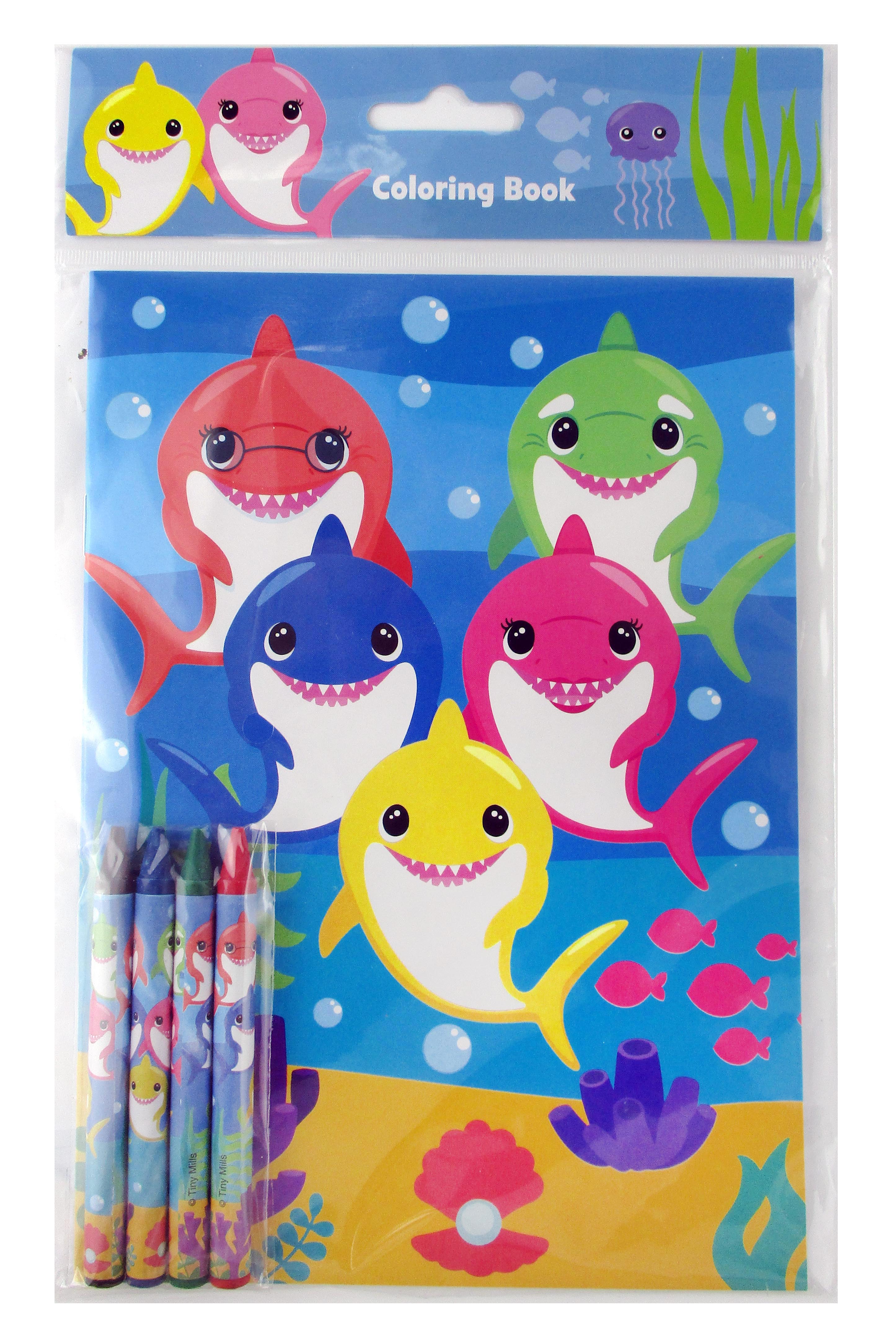 Shark Family Coloring Books With Crayons Party Favors - Set Of 6 Or 12
