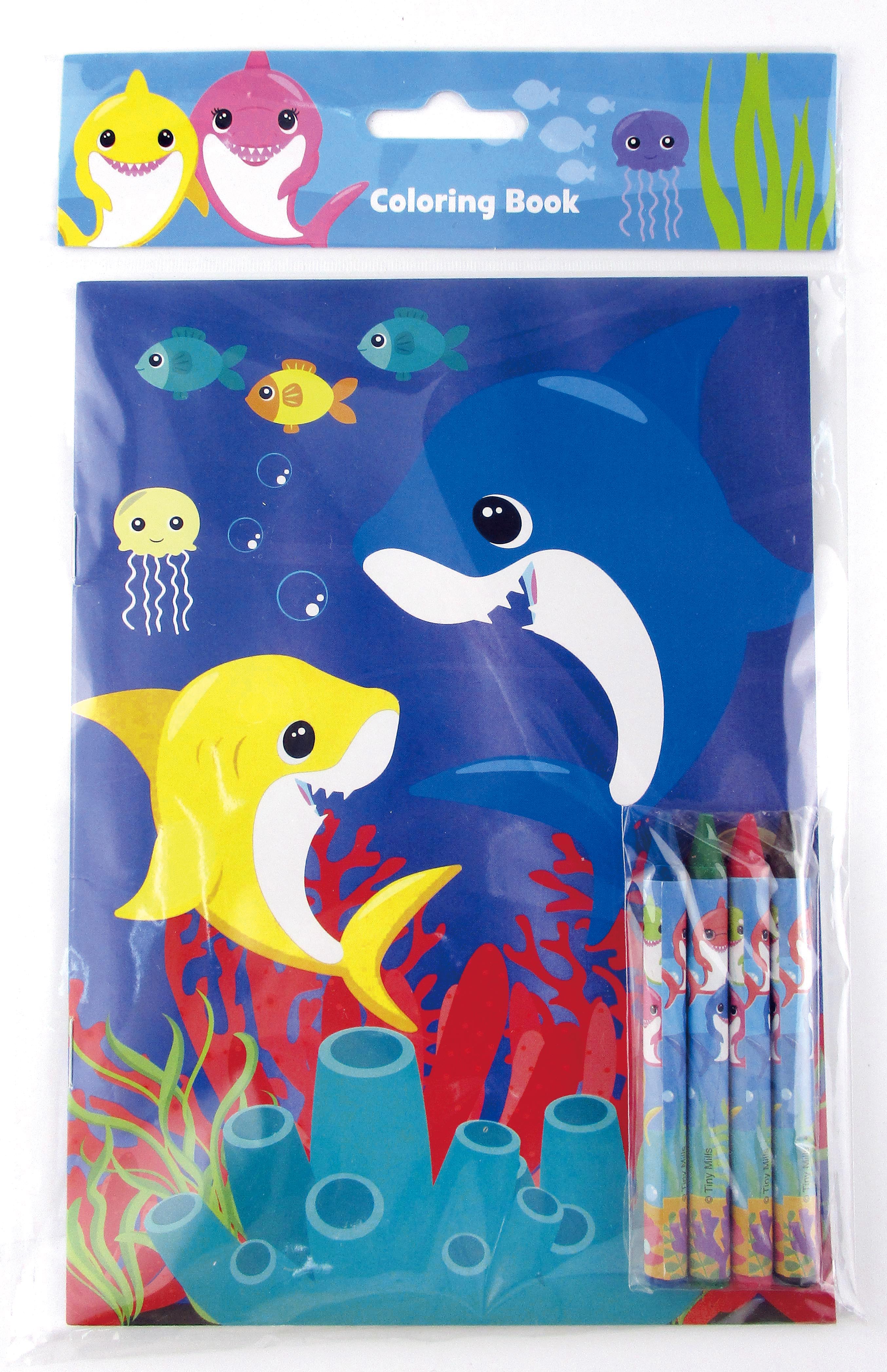 Shark Family Coloring Books With Crayons Party Favors - Set Of 6 Or 12