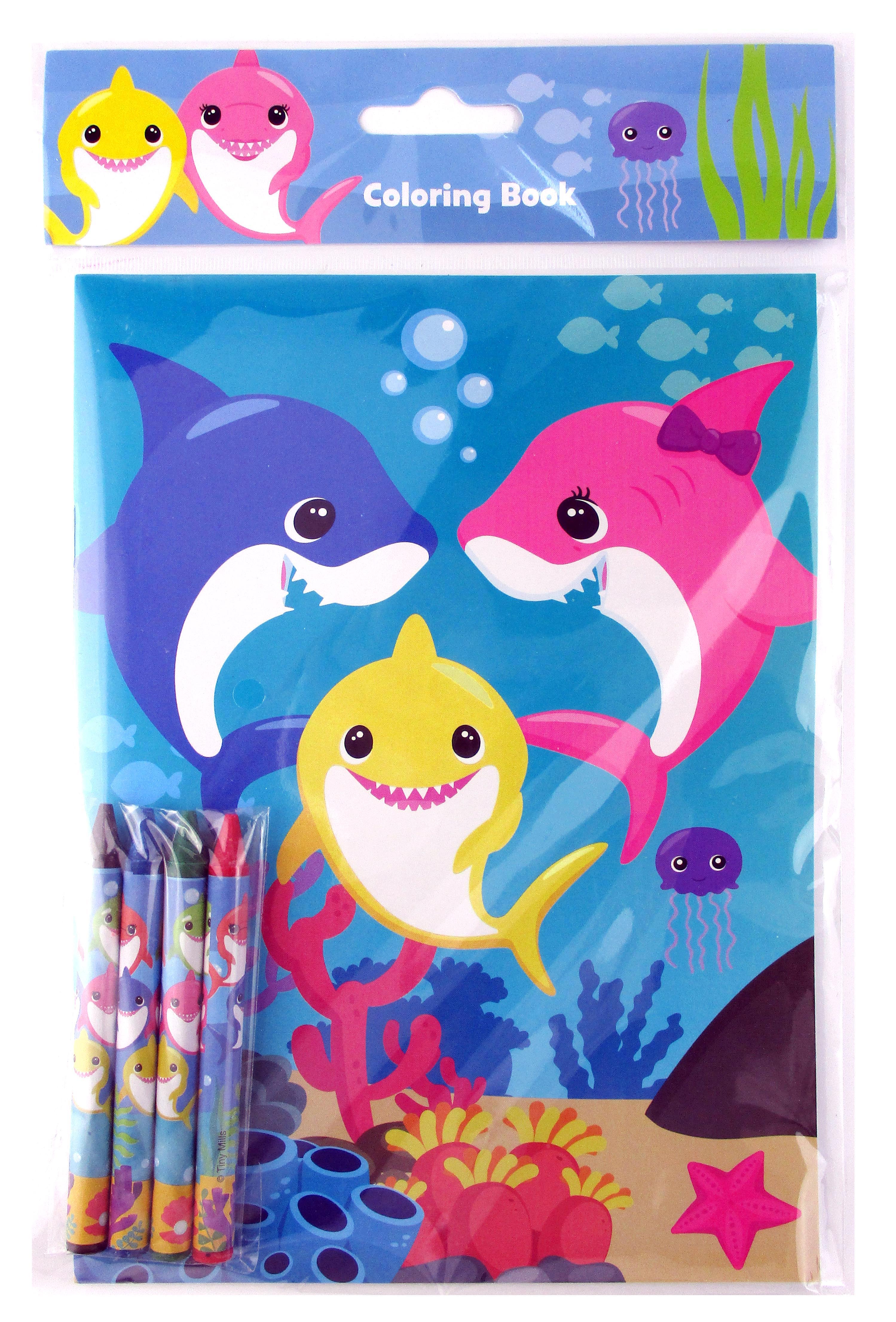 Shark Family Coloring Books With Crayons Party Favors - Set Of 6 Or 12