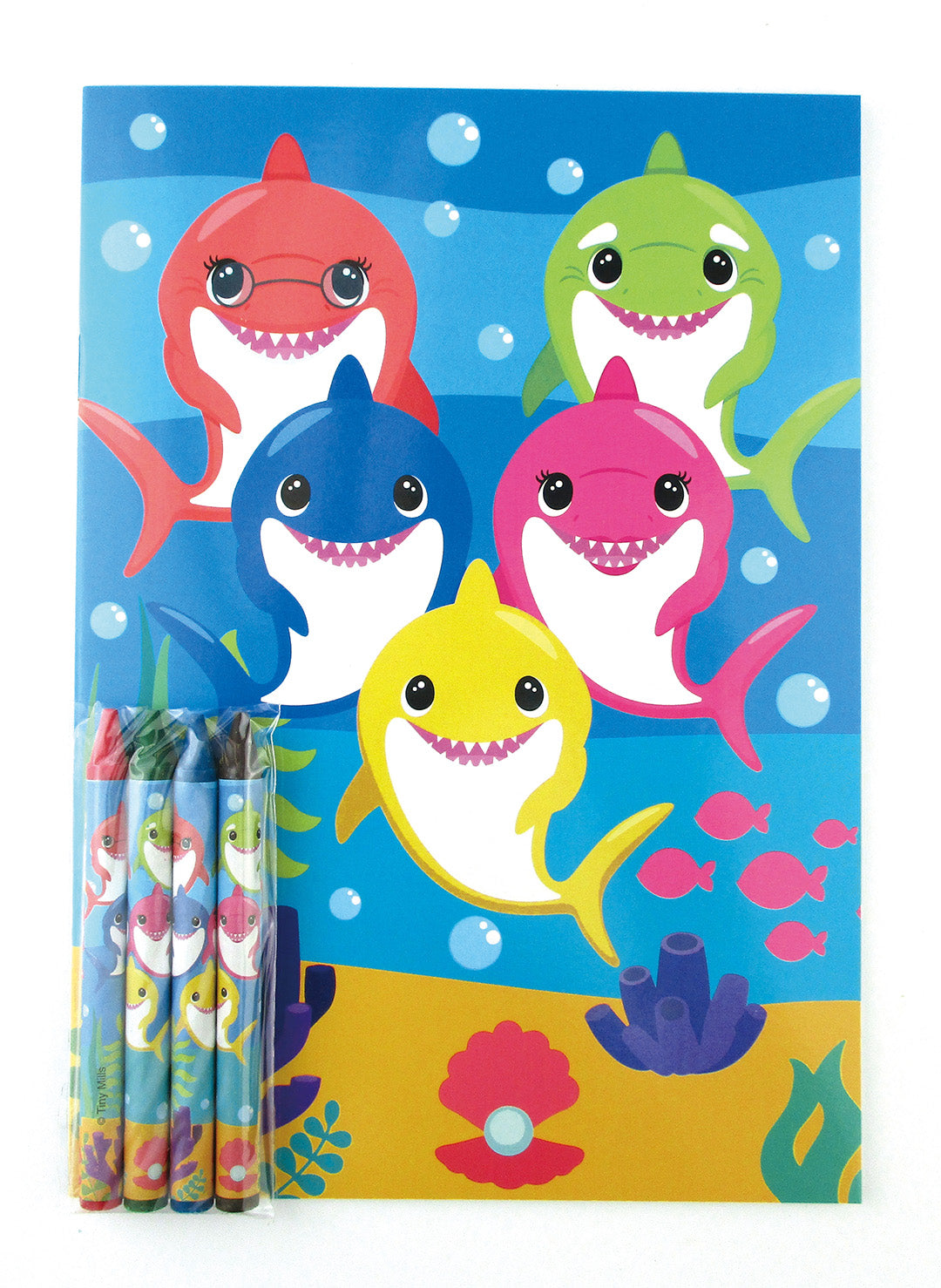 Shark Family Coloring Books With Crayons Party Favors - Set Of 6 Or 12