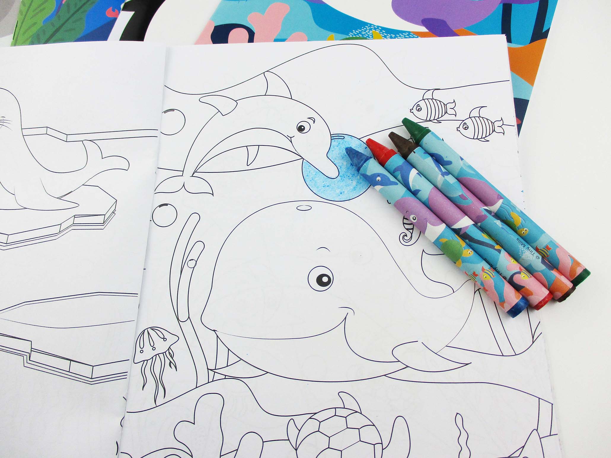 Ocean Life Coloring Books With Crayons Party Favors - Set Of 6 Or 12