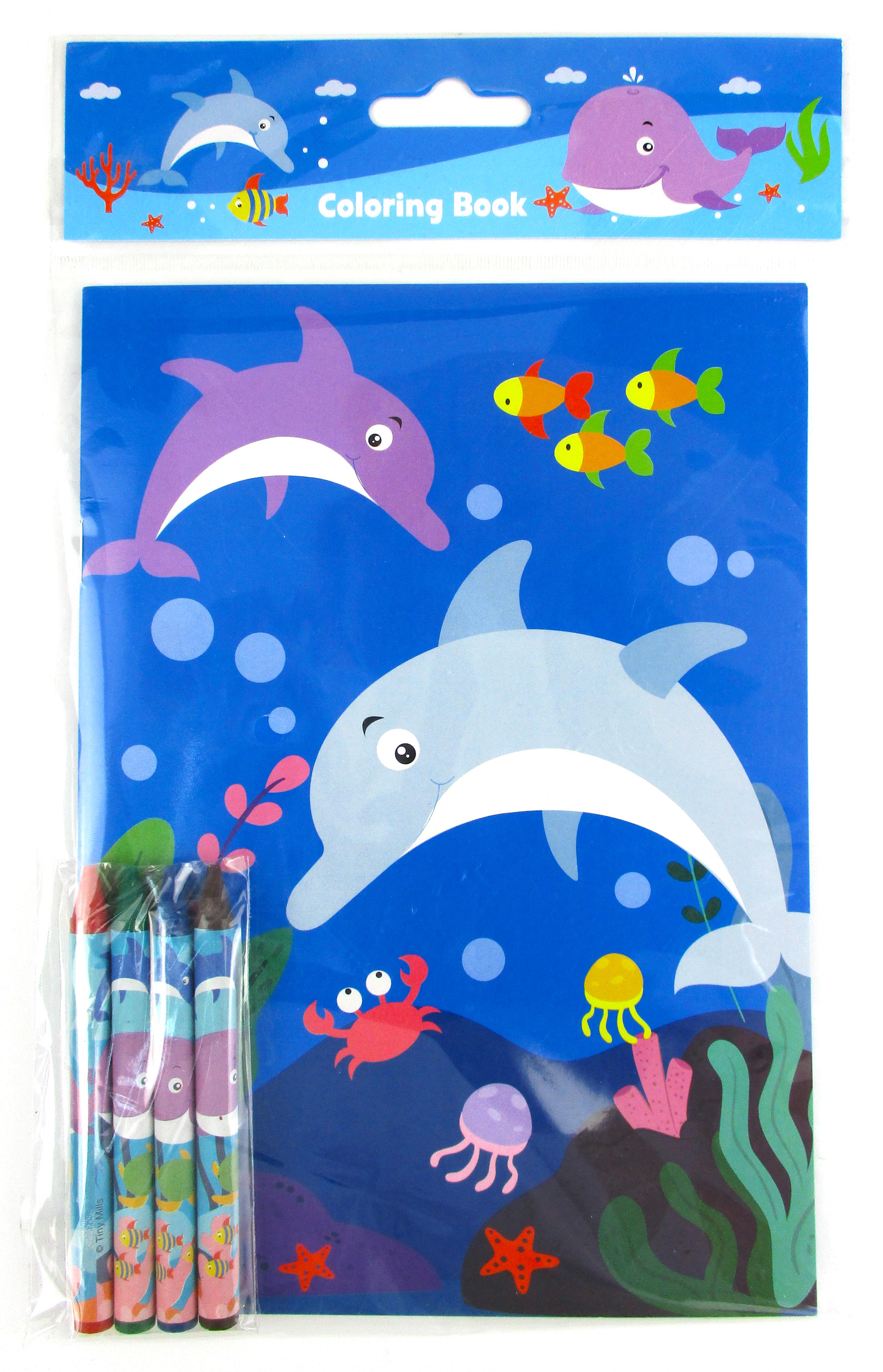 Ocean Life Coloring Books With Crayons Party Favors - Set Of 6 Or 12