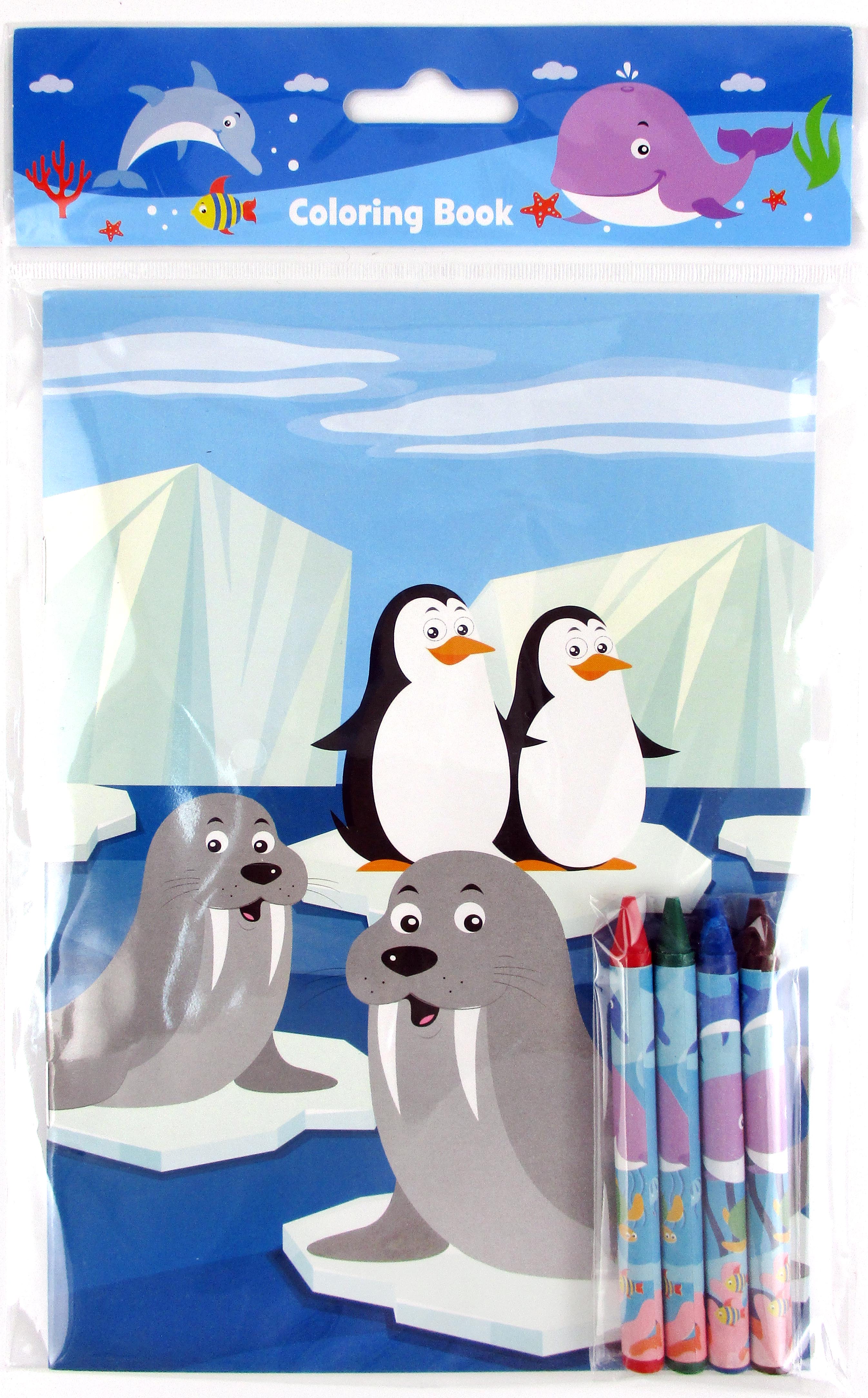 Ocean Life Coloring Books With Crayons Party Favors - Set Of 6 Or 12