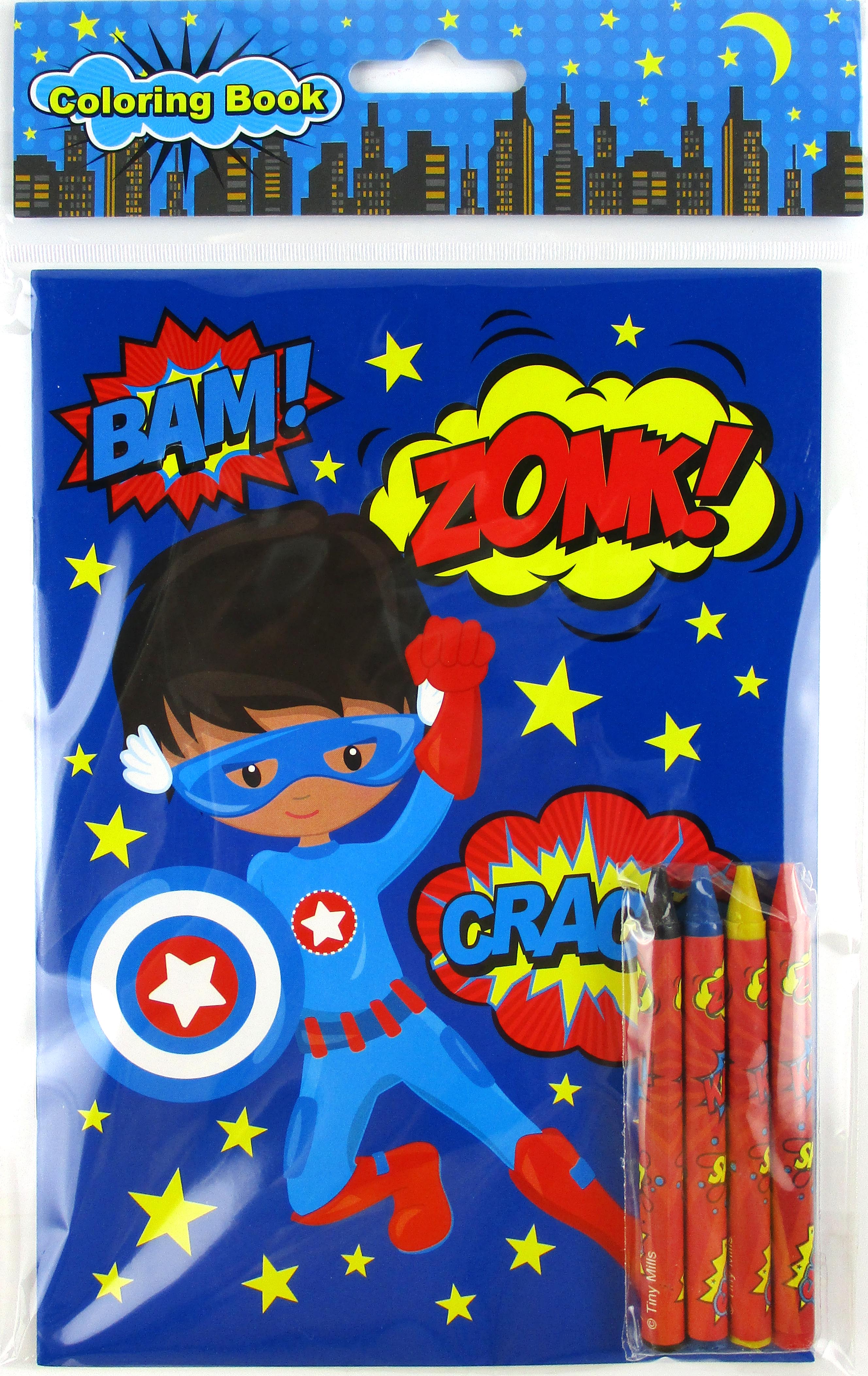 Superhero Coloring Books With Crayons Party Favors - Set Of 6 Or 12