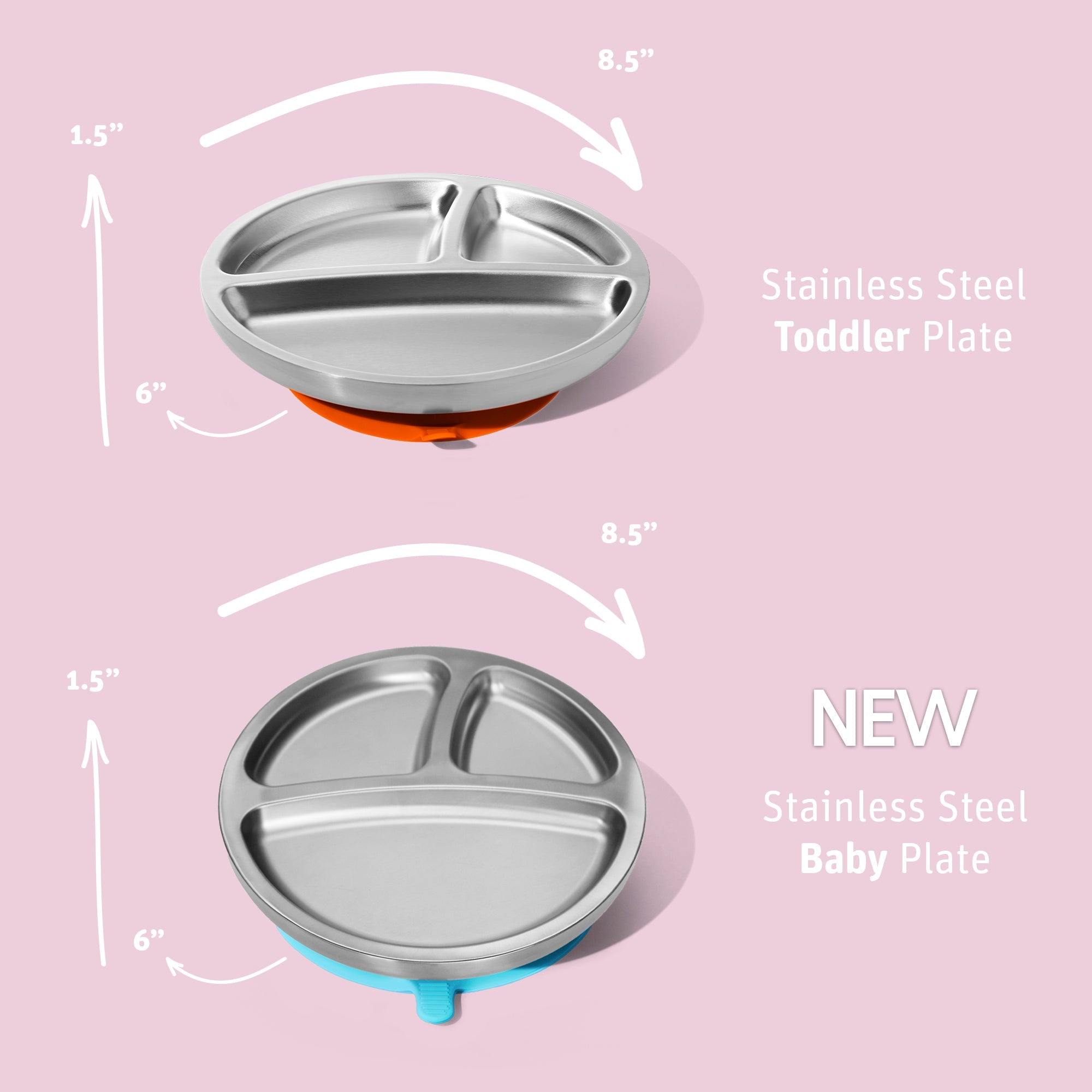 Stainless Steel Suction Baby Plate