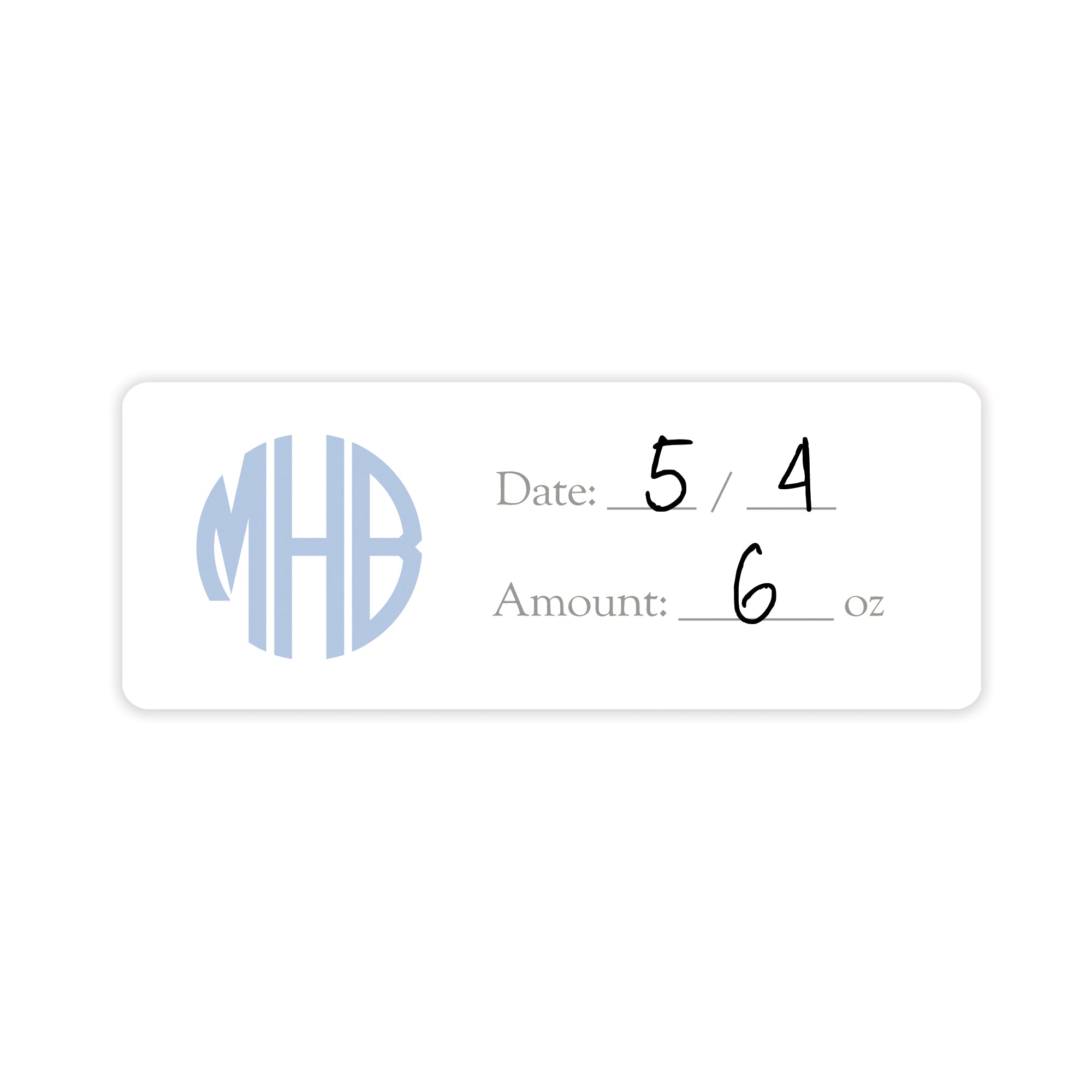 Blue Monogram Breast Milk Bag Labels