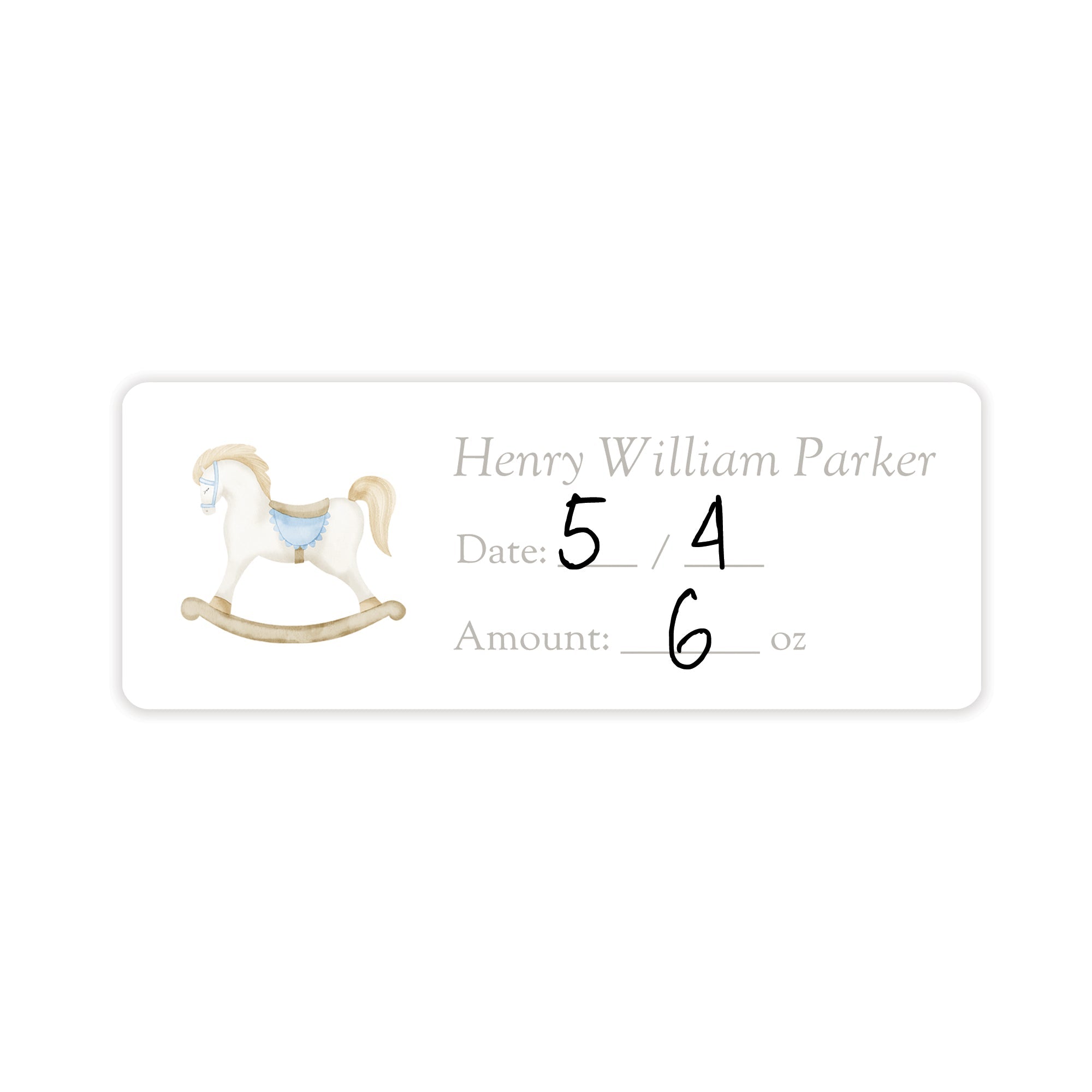 Rocking Horse Blue Breast Milk Bag Labels