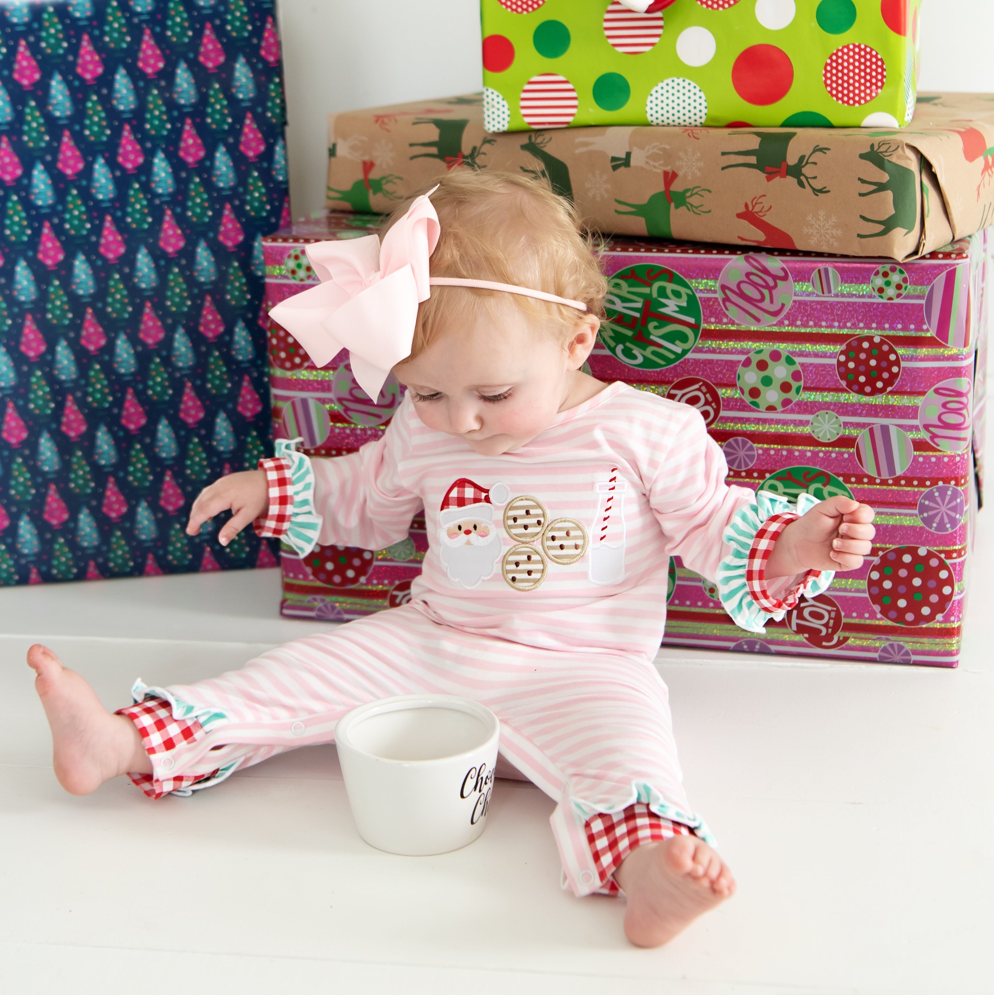 Pink Cookies For Santa Romper