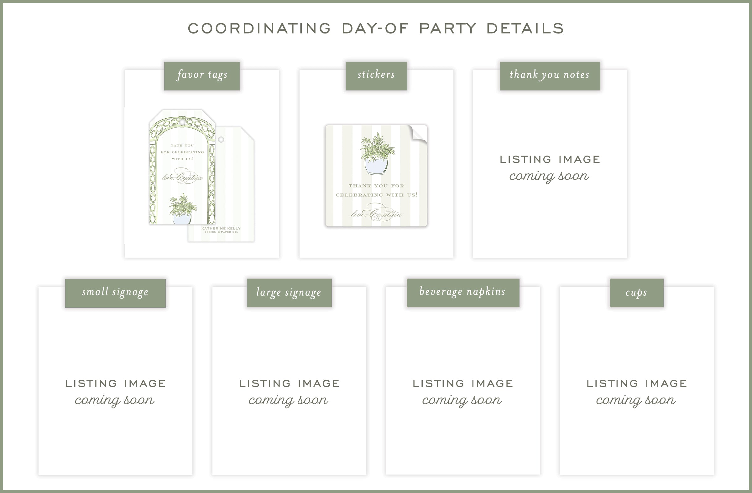 Green Trellis Party Invitation