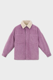 Organic Cotton Corduroy Shirt Jacket With Sherpa Lining