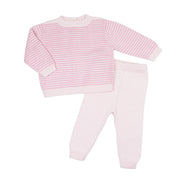 Baby Knit Sweater And Pant Set — Pink Stripe