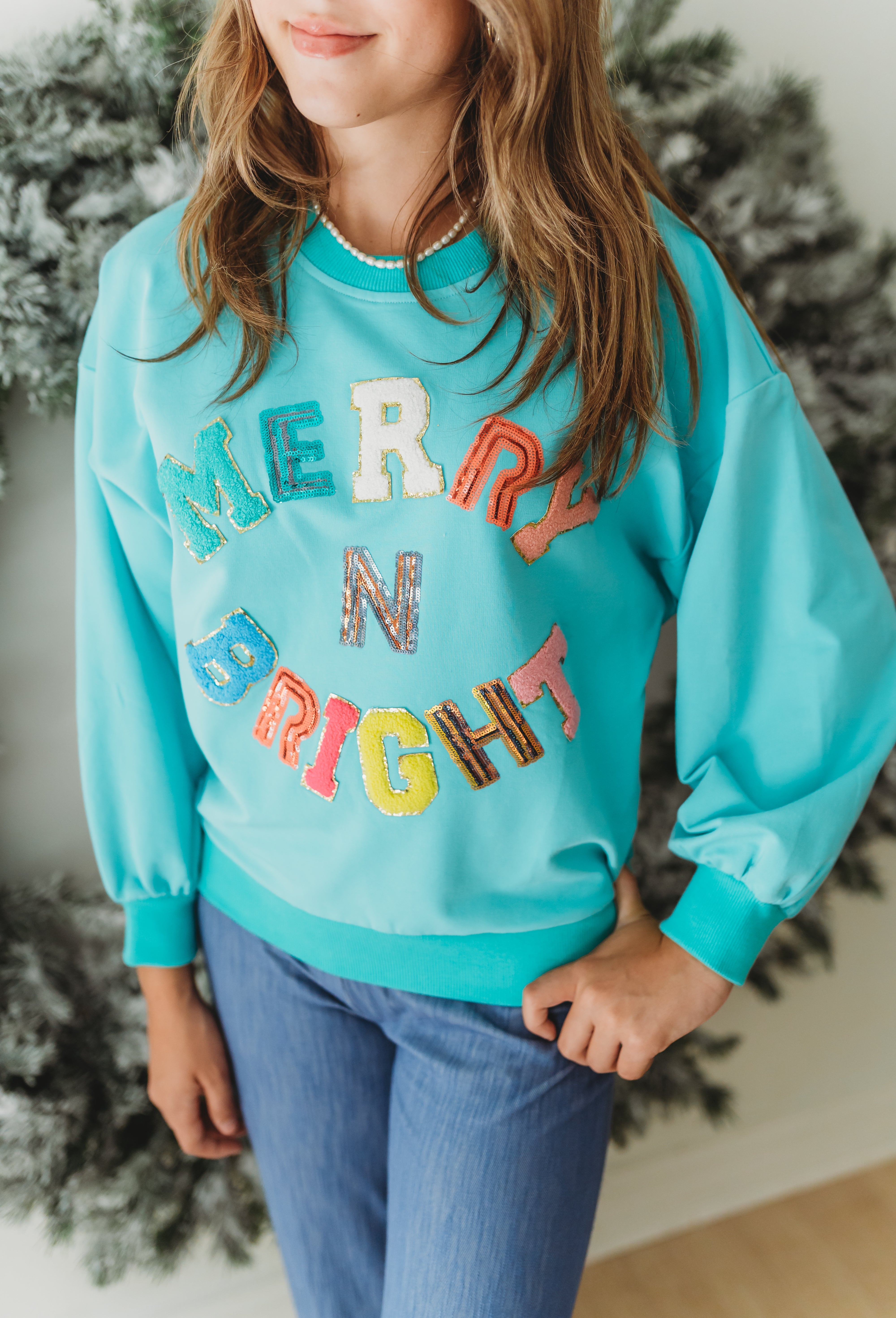 Women's Chenille Sweatshirt - Merry N Bright