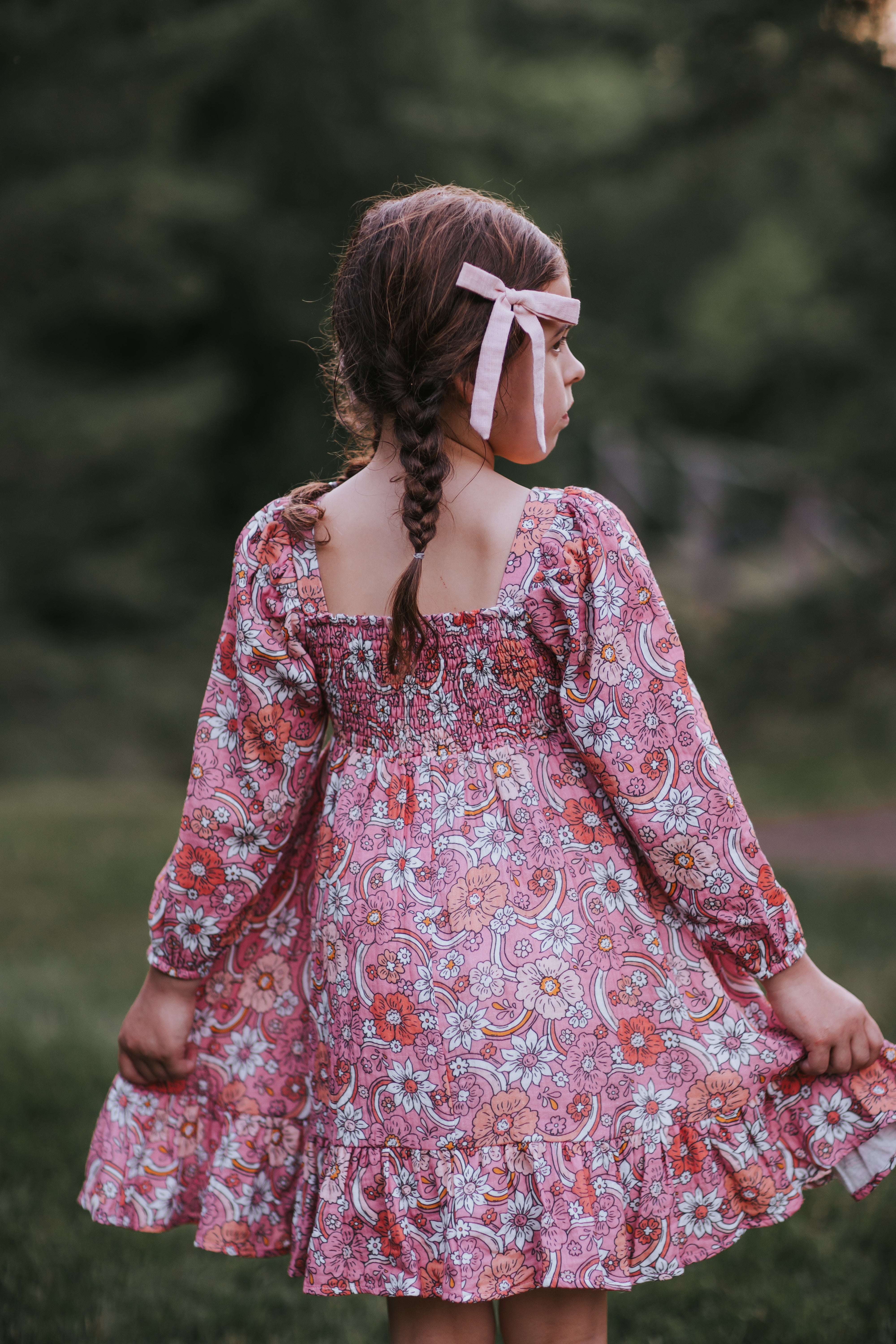 Puff Sleeve Gauze Dress - Cider Sunrise